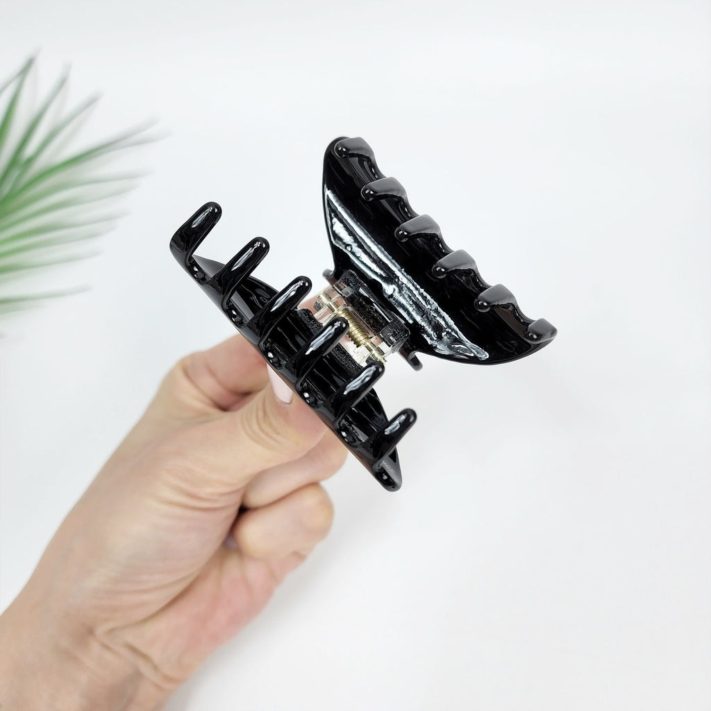 Chic Star Half Moon Hair Claw Clip with Cubic Stone (2.6 Inch) / Luxurious French Hair Pin / Hair Accessory for Woman