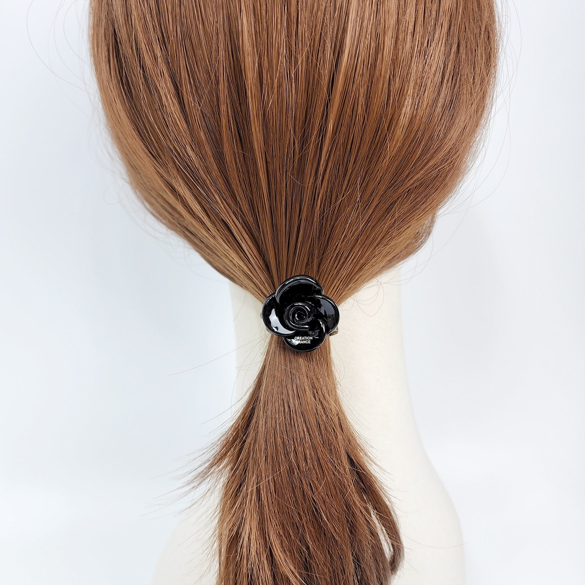 Leopard Marble Flower Hair Tie / Tortoise Shell Small Ponytail Holder / Hair Accessory for Woman / French Hair Pin