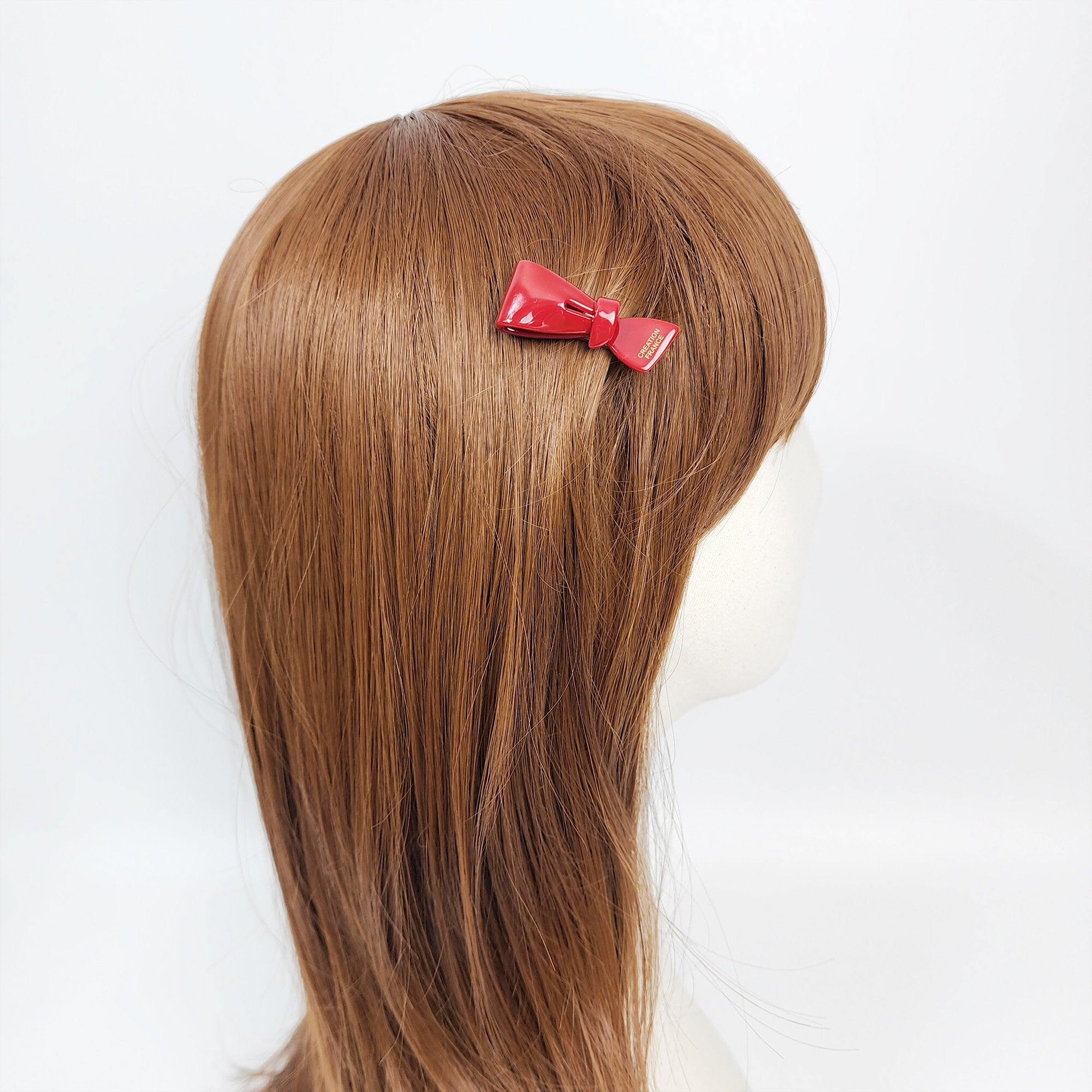 Leopard Mini Ribbon Small Hair Clip (1.6 Inch) / Tortoise Shell Mini French Hair Pin / Hair Barrette for Woman
