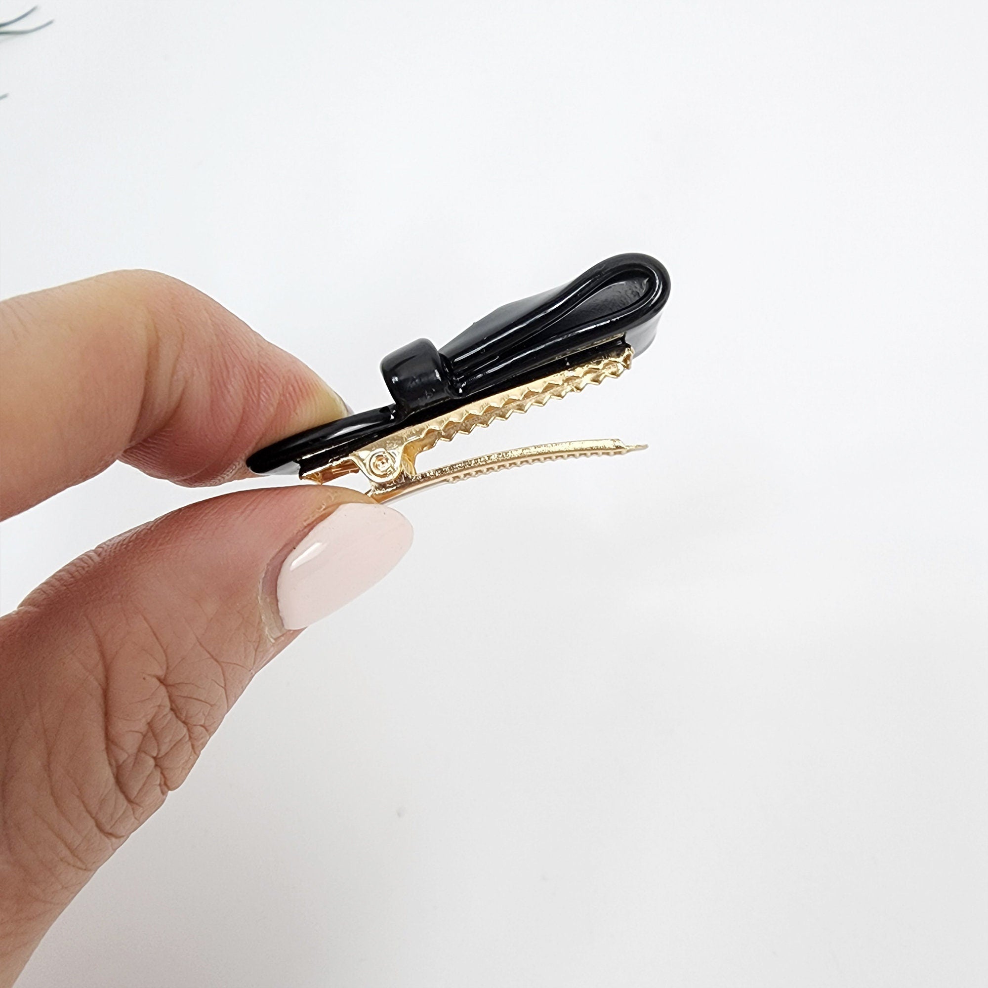 Leopard Mini Ribbon Small Hair Clip (1.6 Inch) / Tortoise Shell Mini French Hair Pin / Hair Barrette for Woman