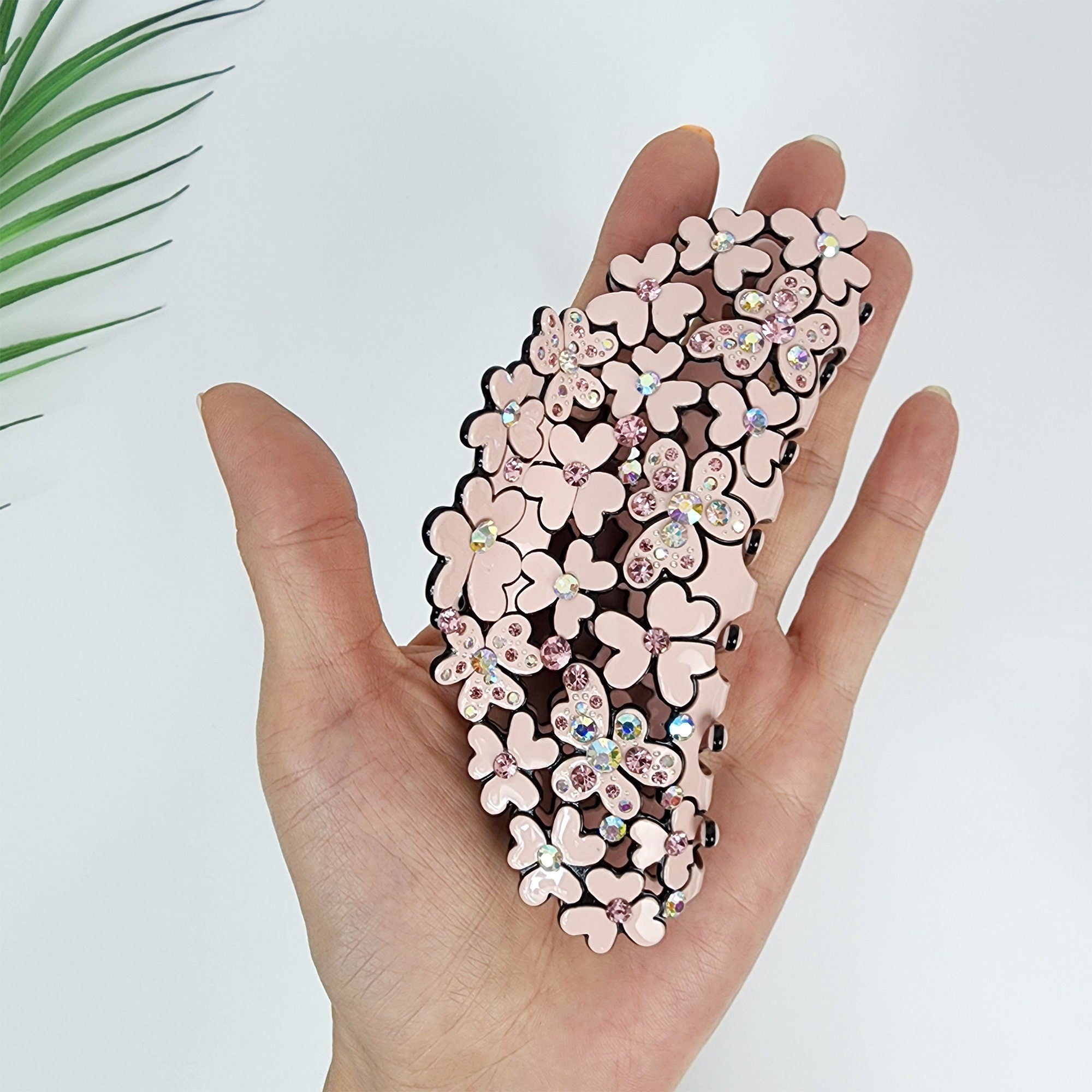 Brightening Blossom Garden Big Clip Hair Claw (4.7 Inch) / Pastel Color French Hair Pin / Hair Barrette for Woman