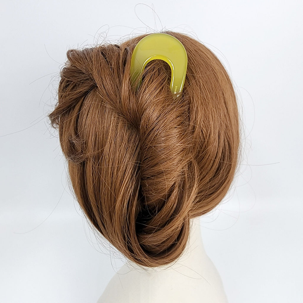 Pure Color U Shape Big Hair Stick / Tortoise Shell French Hair Pin / Hair Fork for Thick Hair