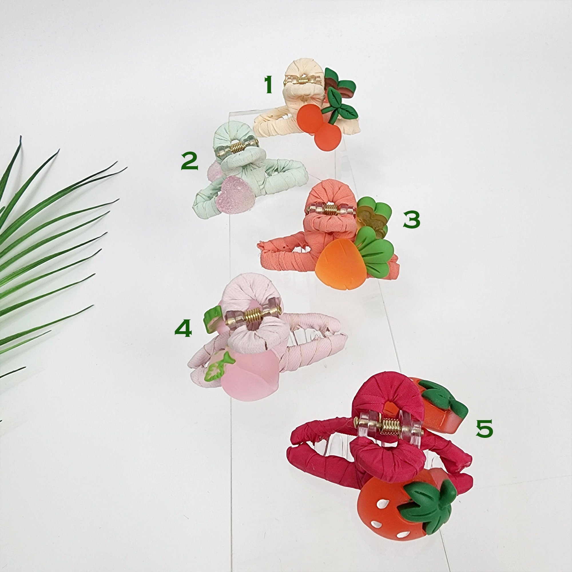 Fresh Fruit Hair Clip / Twist Mini Hair Claw Clip (2.0 Inch) / Small Acrylic and Poly Hair Pin