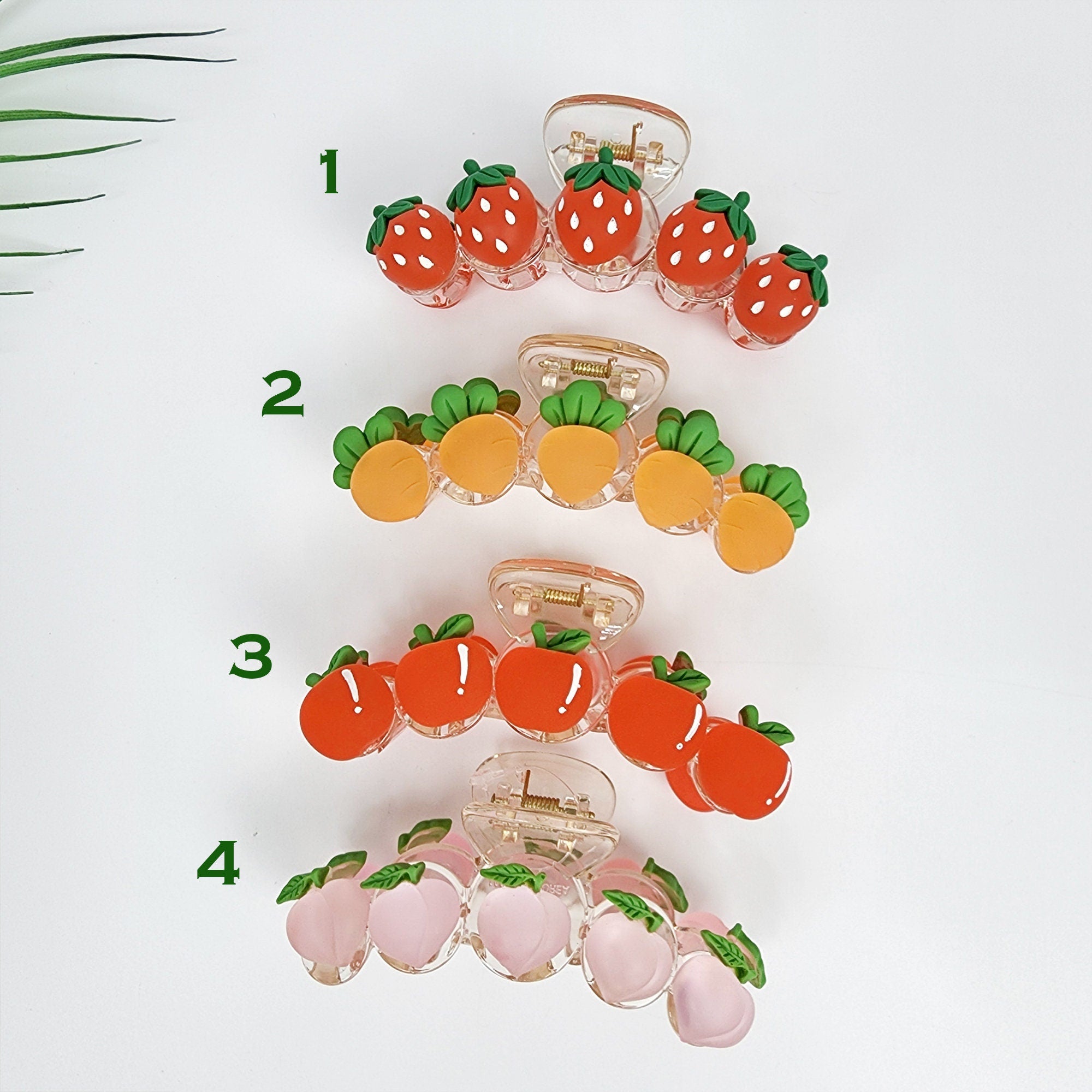 Fresh Fruit Large Hair Claw Clip (4.0 Inch) / Jumbo Acrylic and Poly Hair Pin / Hair Accessory for Woman