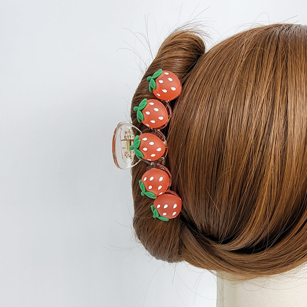 Fresh Fruit Large Hair Claw Clip (4.0 Inch) / Jumbo Acrylic and Poly Hair Pin / Hair Accessory for Woman