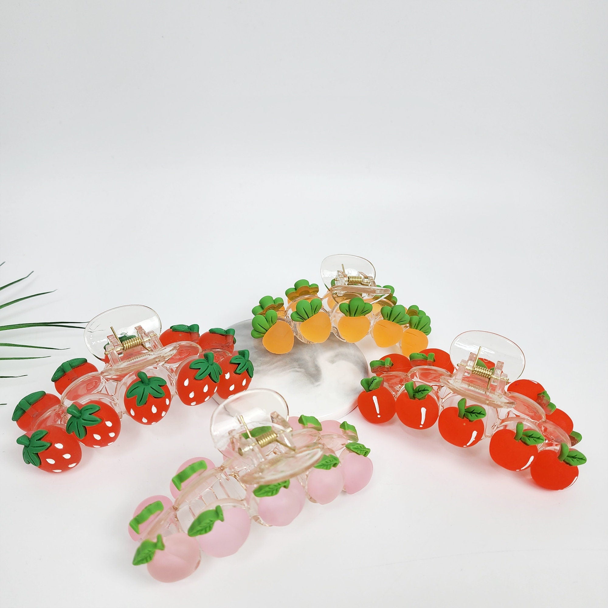 Fresh Fruit Large Hair Claw Clip (4.0 Inch) / Jumbo Acrylic and Poly Hair Pin / Hair Accessory for Woman