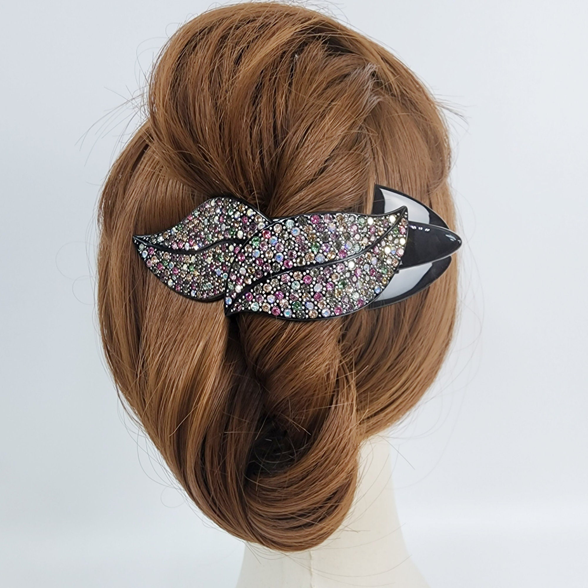 Leaf Shape Big Clip Hair Claw with Cubic / Tortoise Shell Hair Comb Barrette / Clincher Comb Hair Accessory