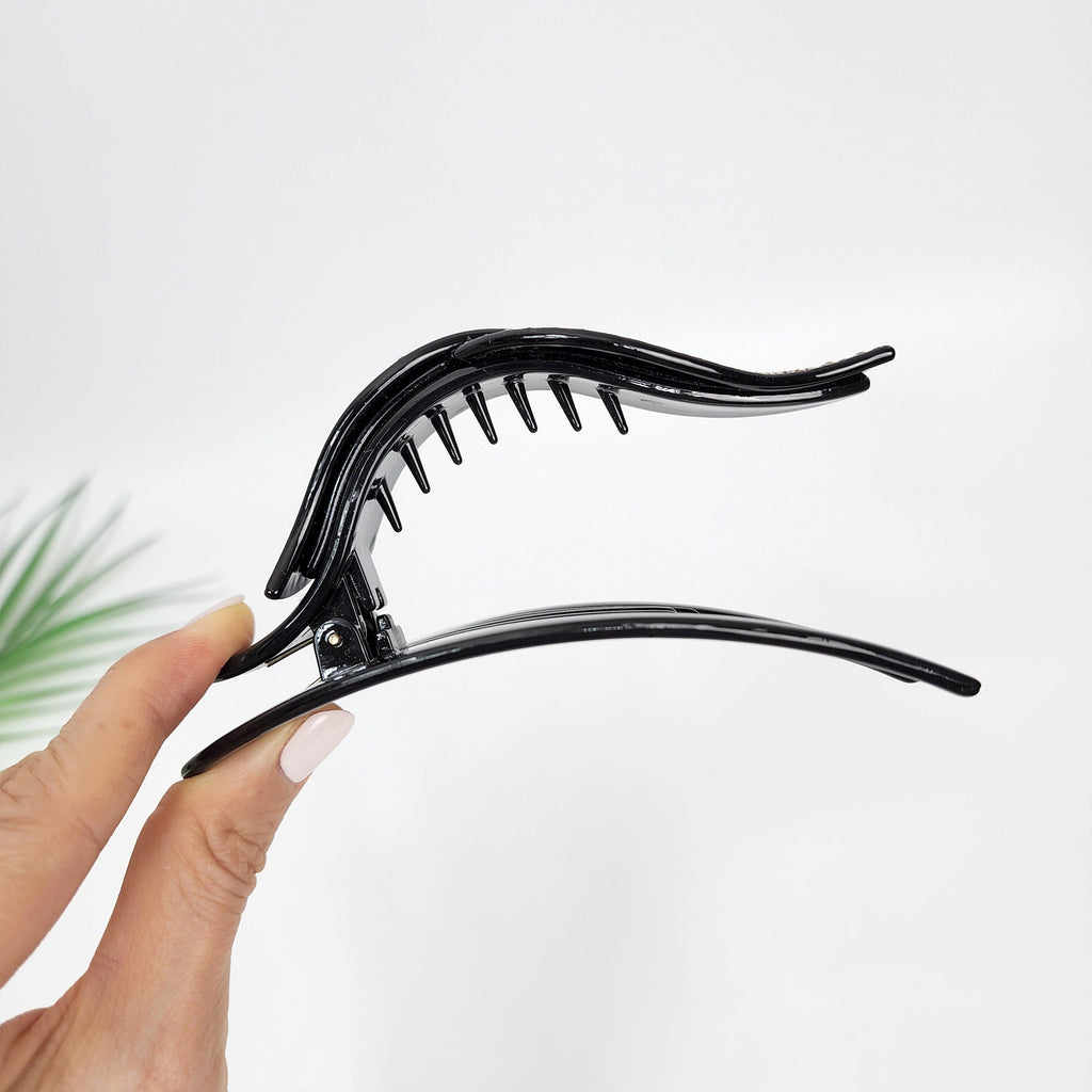 Leaf Shape Big Clip Hair Claw with Cubic / Tortoise Shell Hair Comb Barrette / Clincher Comb Hair Accessory