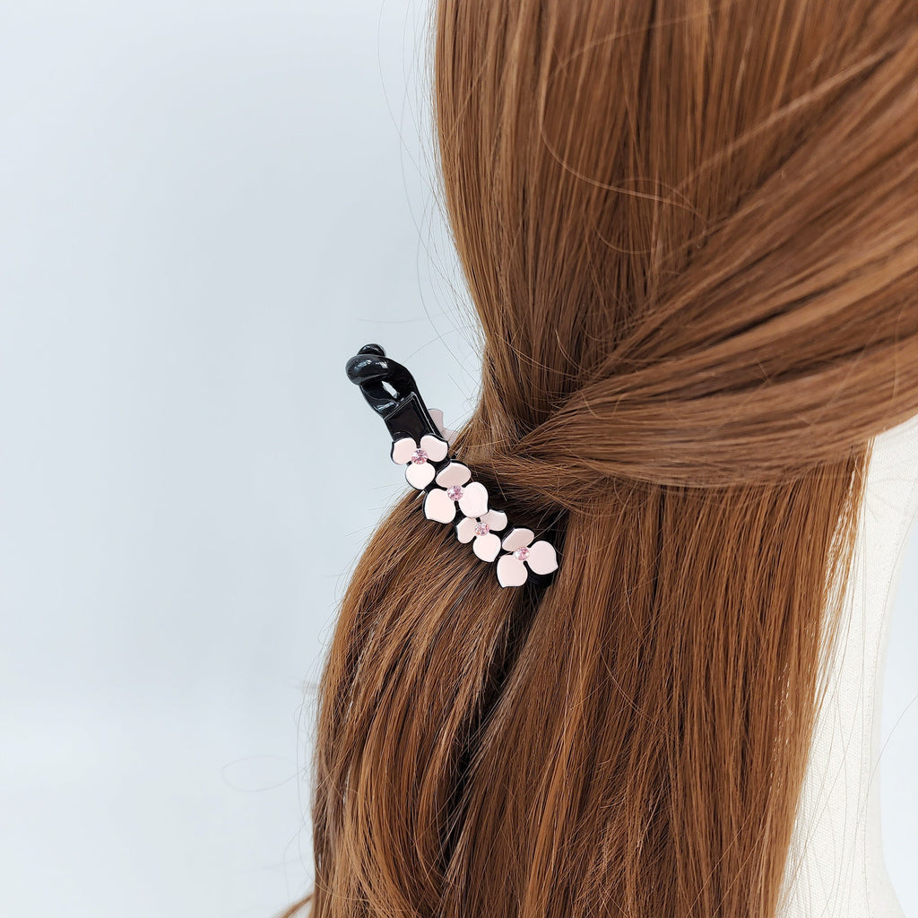 Cubic Point Flower Banana Claw Clip (2.4 Inch) / Pastel Color Hair Comb Barrette / Clincher Comb Hair Accessory