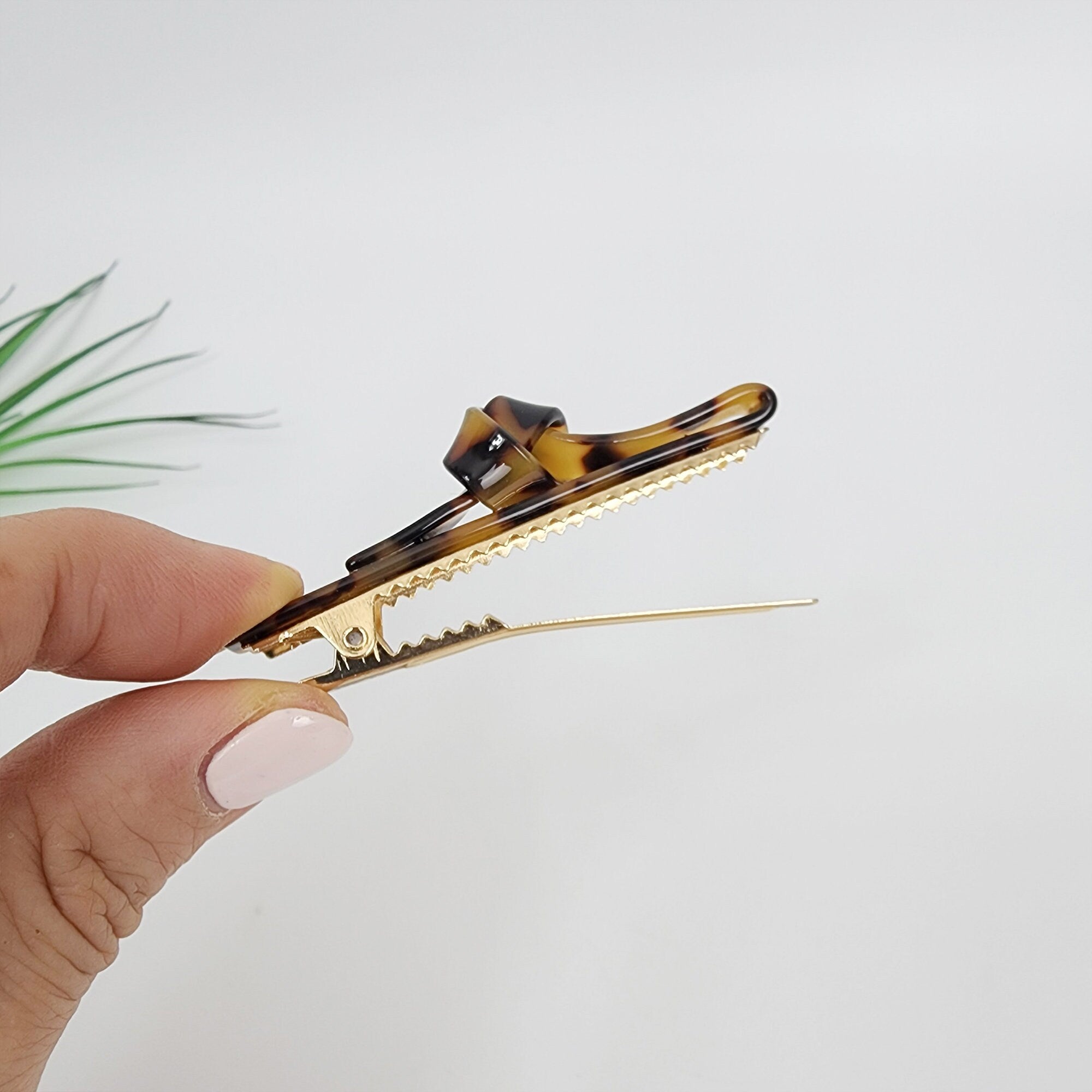 Leopard Knotted Hair Claw Clip (2.4 Inch) / Tortoise Shell French Hair Pin / Alligator Hair Clip for Woman