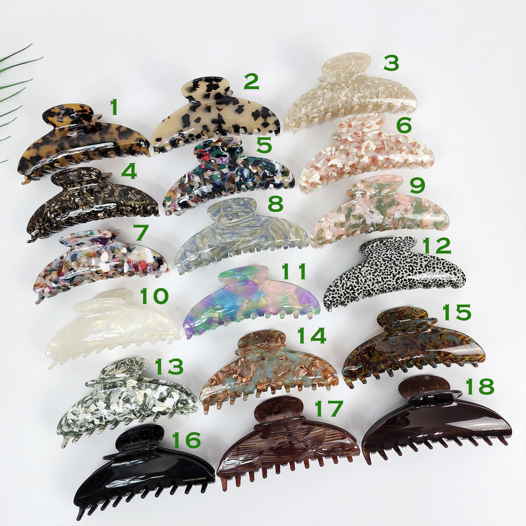Leopard Half Moon Big Claw Clip / Tortoise Shell French Hair Pin / Hair Barrette for Woman / Large Hair Clip