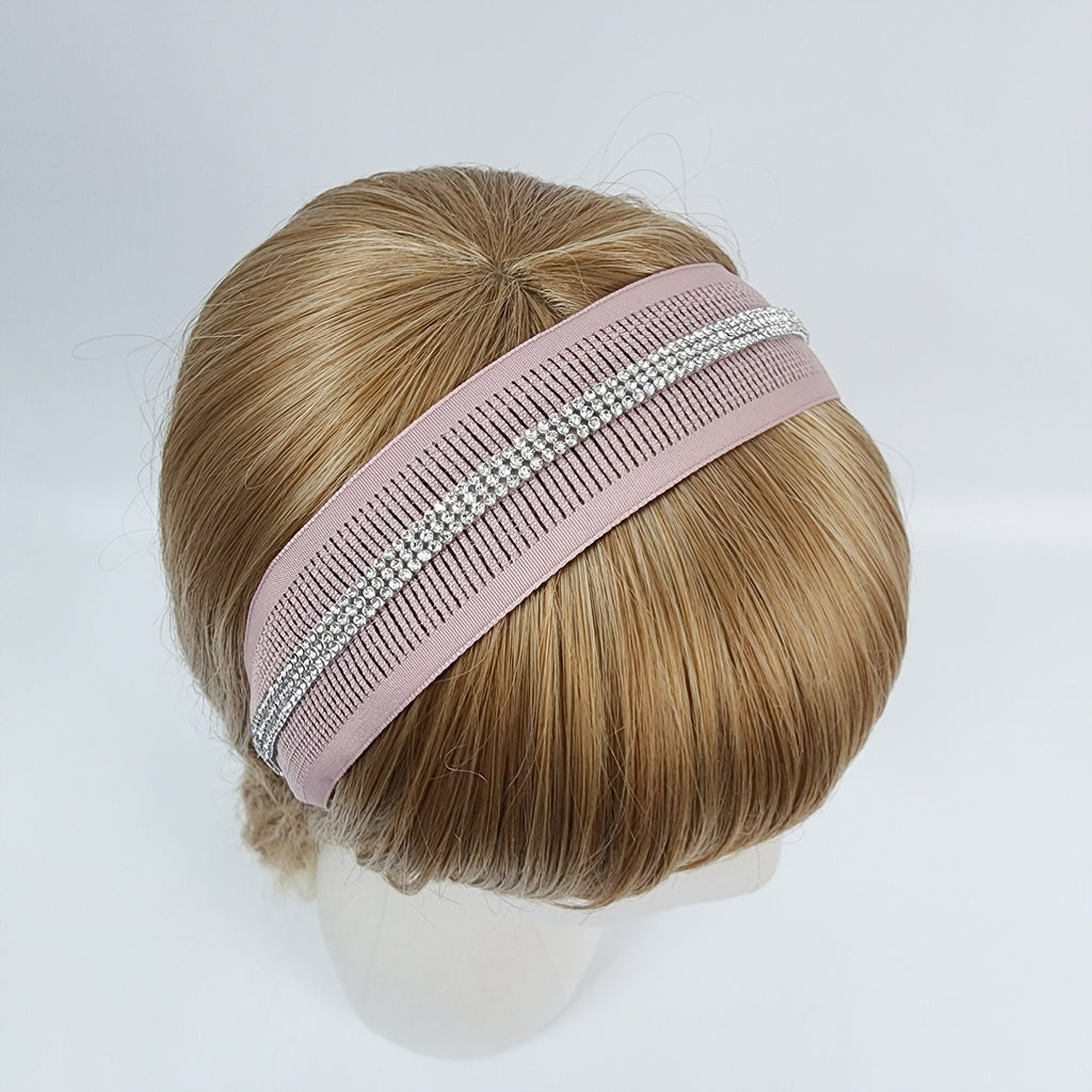 Cool Punching Wide Headband with Triple Cubic Line / Fashionable Turban Bandanna / Hair Accessory for Woman