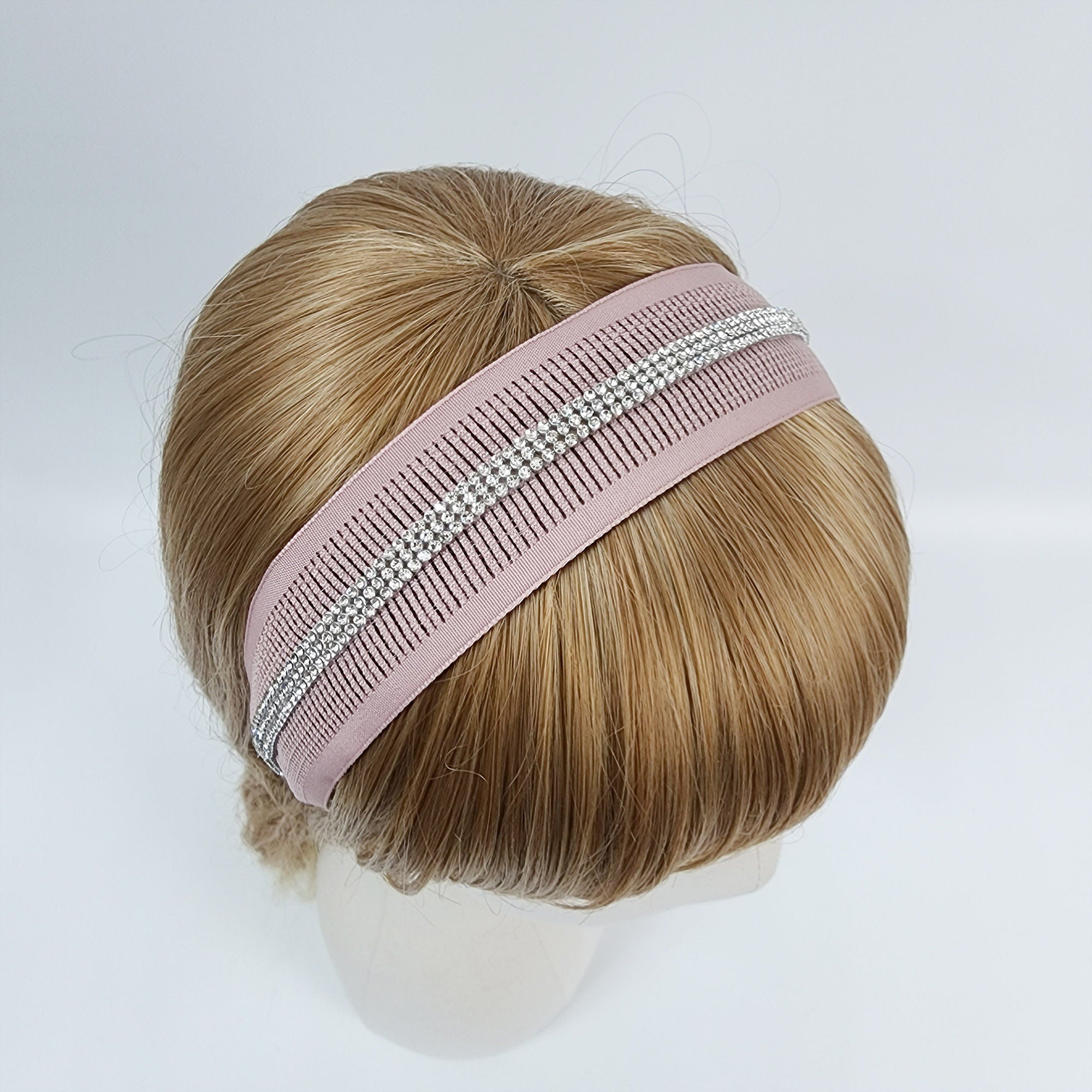Cool Punching Wide Headband with Triple Cubic Line / Fashionable Turban Bandanna / Hair Accessory for Woman