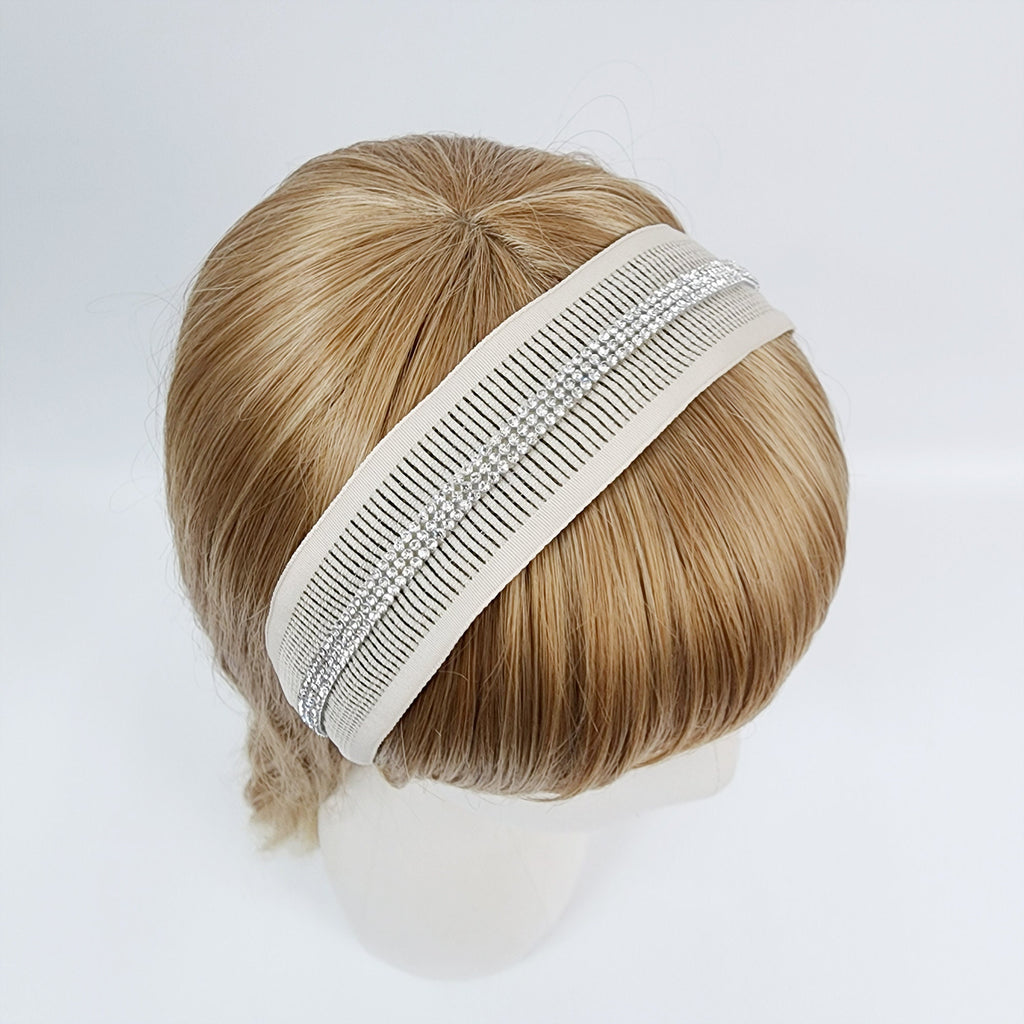 Cool Punching Wide Headband with Triple Cubic Line / Fashionable Turban Bandanna / Hair Accessory for Woman