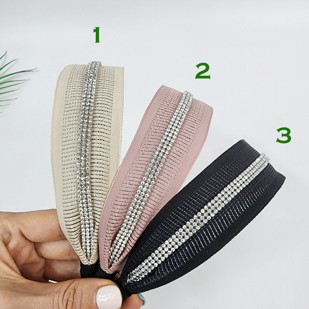 Cool Punching Wide Headband with Triple Cubic Line / Fashionable Turban Bandanna / Hair Accessory for Woman