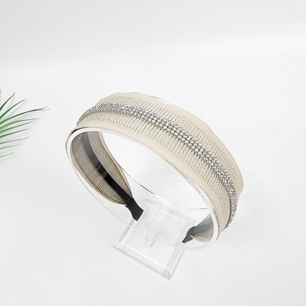 Cool Punching Wide Headband with Triple Cubic Line / Fashionable Turban Bandanna / Hair Accessory for Woman