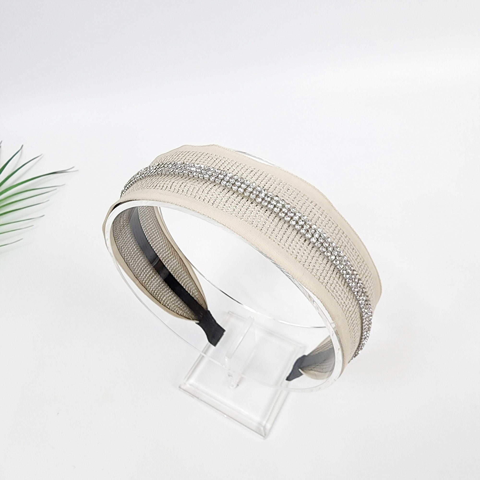 Cool Punching Wide Headband with Triple Cubic Line / Fashionable Turban Bandanna / Hair Accessory for Woman