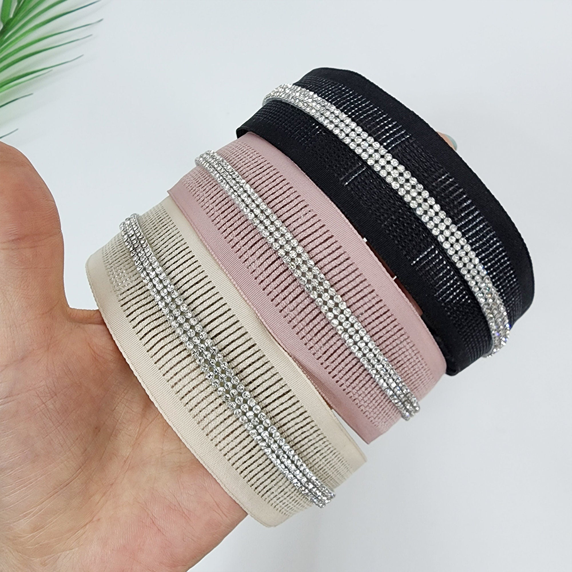 Cool Punching Wide Headband with Triple Cubic Line / Fashionable Turban Bandanna / Hair Accessory for Woman