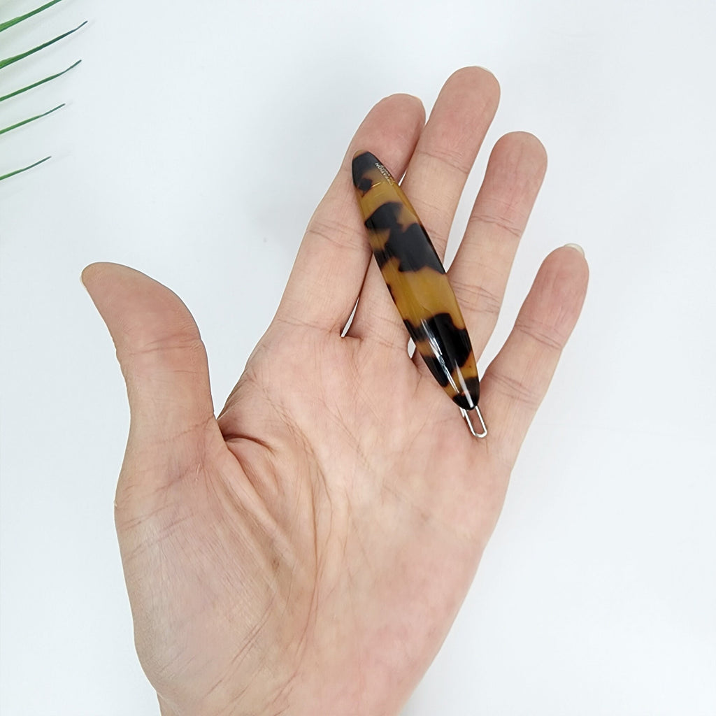 Leopard Oval Long Bobby Pin (2.8 Inch) / Pure Color Small French Hair Pin Pin / Tortoise Shell Snap Clip