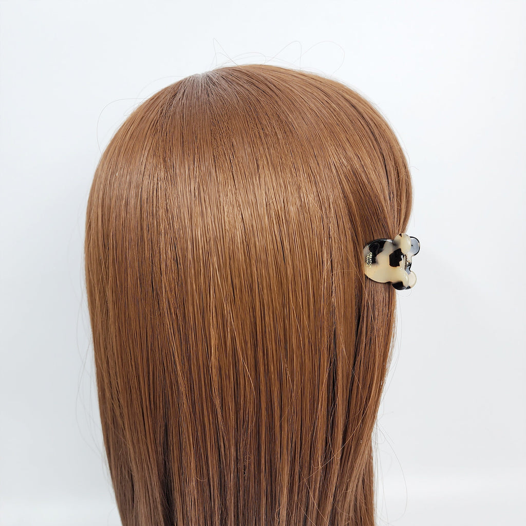 Cute Puppy Mini Claw Clip (0.8 Inch) / Tortoise Shell Small French Hair Pin / Hair Accessory for Woman
