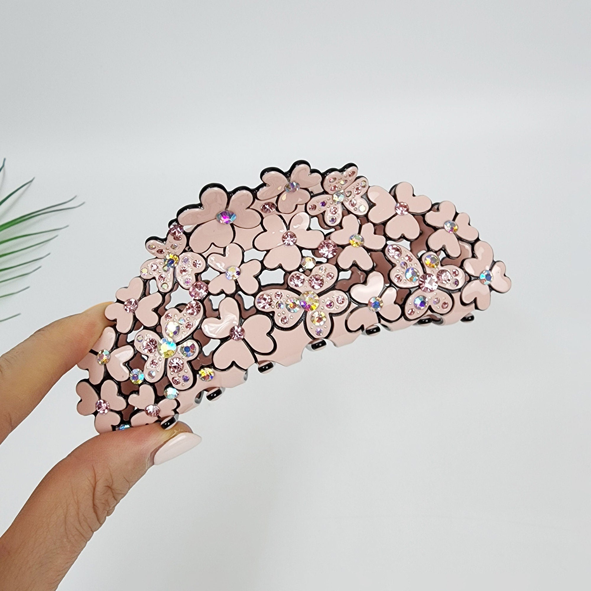 Brightening Blossom Garden Big Clip Hair Claw (4.7 Inch) / Pastel Color French Hair Pin / Hair Barrette for Woman