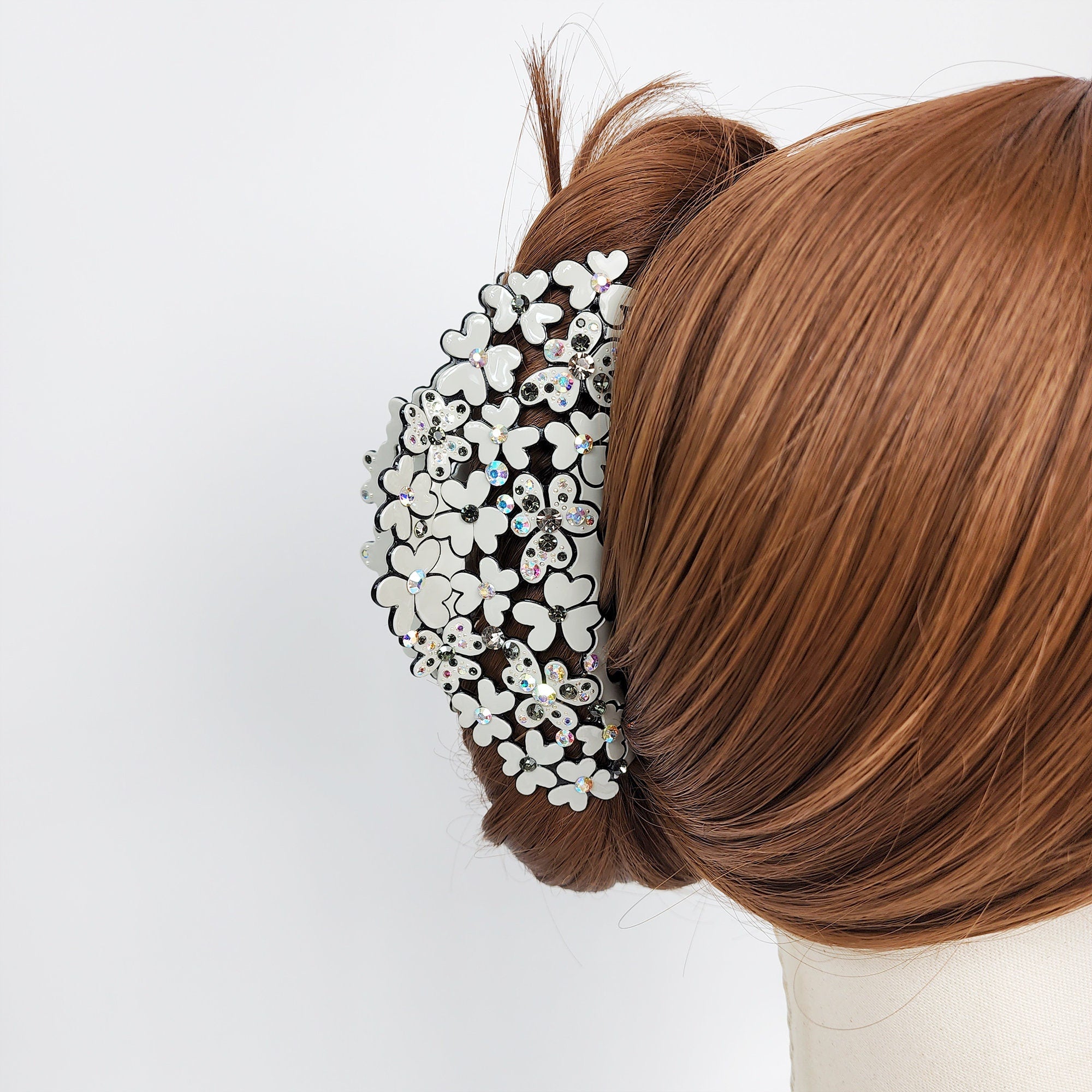 Brightening Blossom Garden Big Clip Hair Claw (4.7 Inch) / Pastel Color French Hair Pin / Hair Barrette for Woman