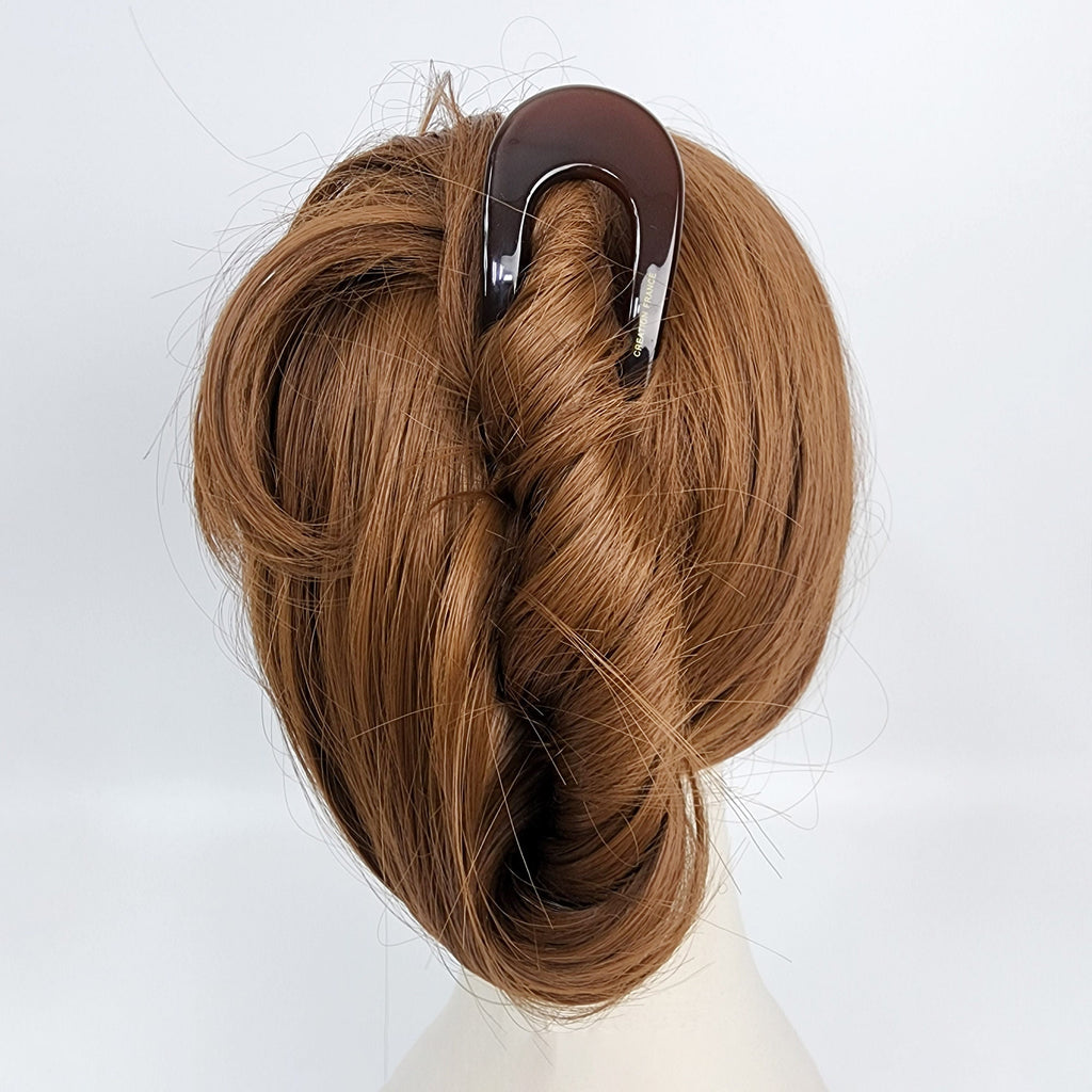 Pure Color U Shape Big Hair Stick / Tortoise Shell French Hair Pin / Hair Fork for Thick Hair