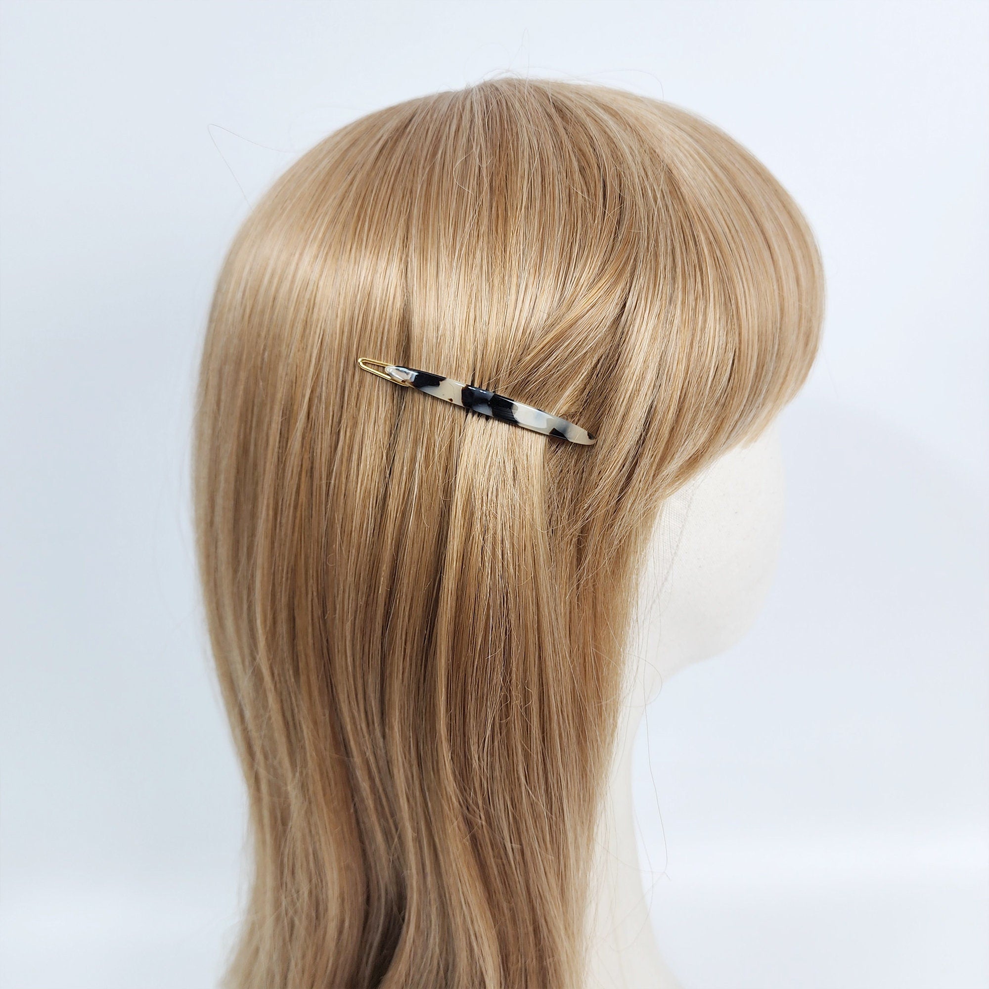 Raurence Oval Slim Long Bobby Pin (2.2 Inch) / Luxurious French Hair Pin / Hair Accessory for Woman / Snap Pin for Thin Hair