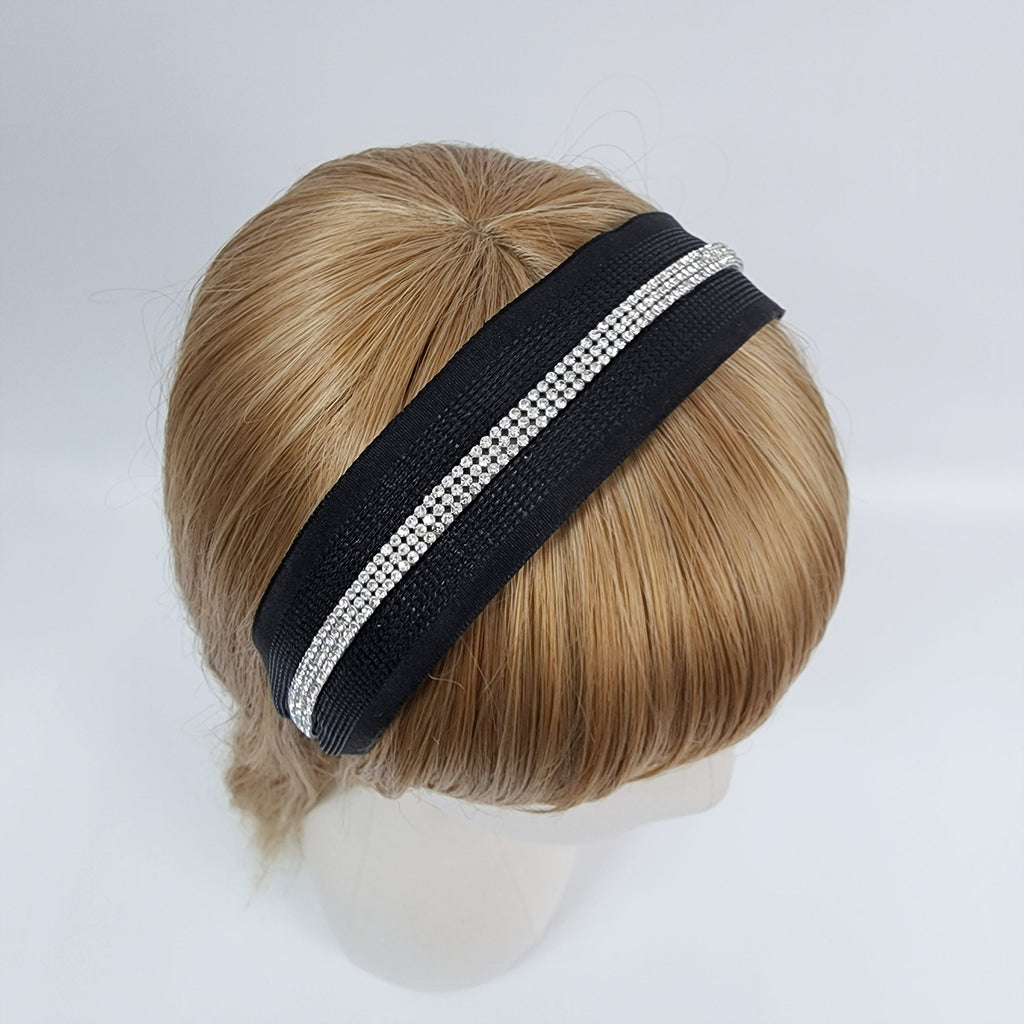 Cool Punching Wide Headband with Triple Cubic Line / Fashionable Turban Bandanna / Hair Accessory for Woman