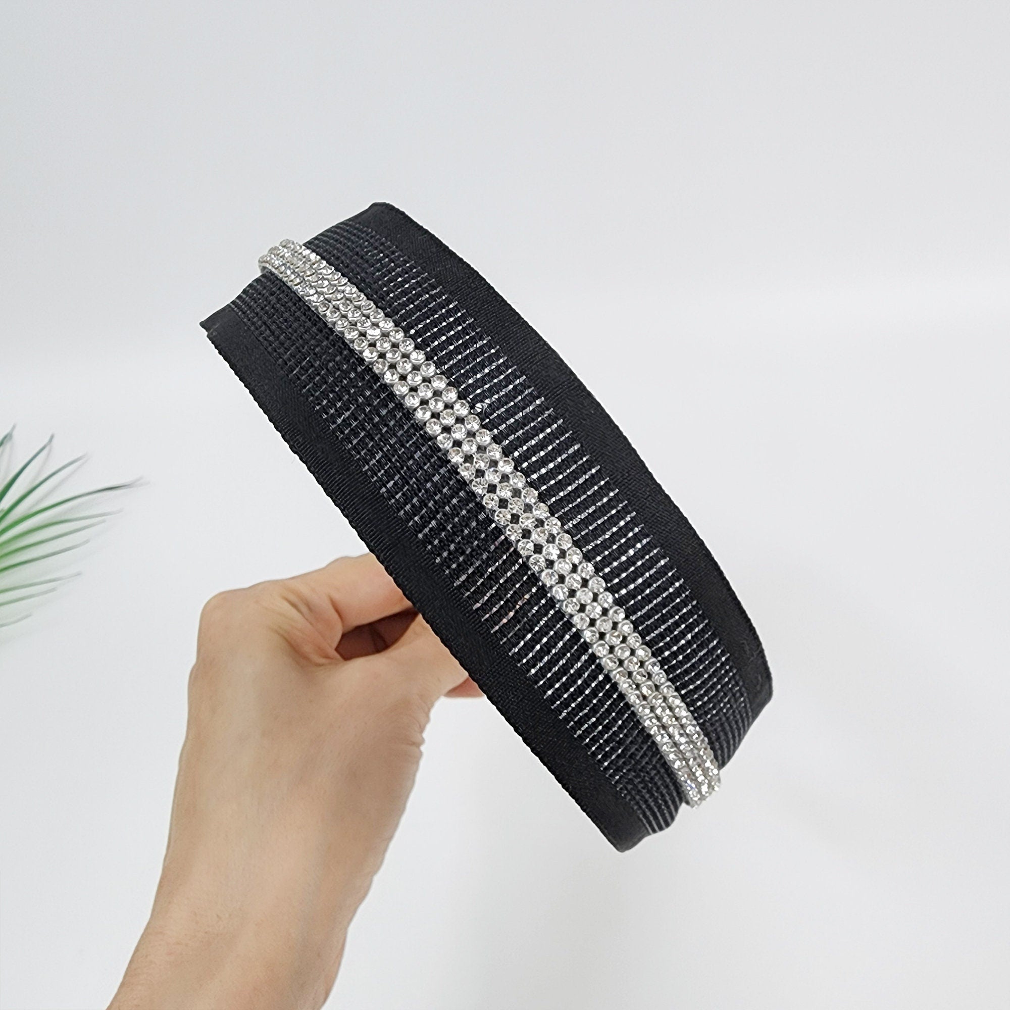 Cool Punching Wide Headband with Triple Cubic Line / Fashionable Turban Bandanna / Hair Accessory for Woman