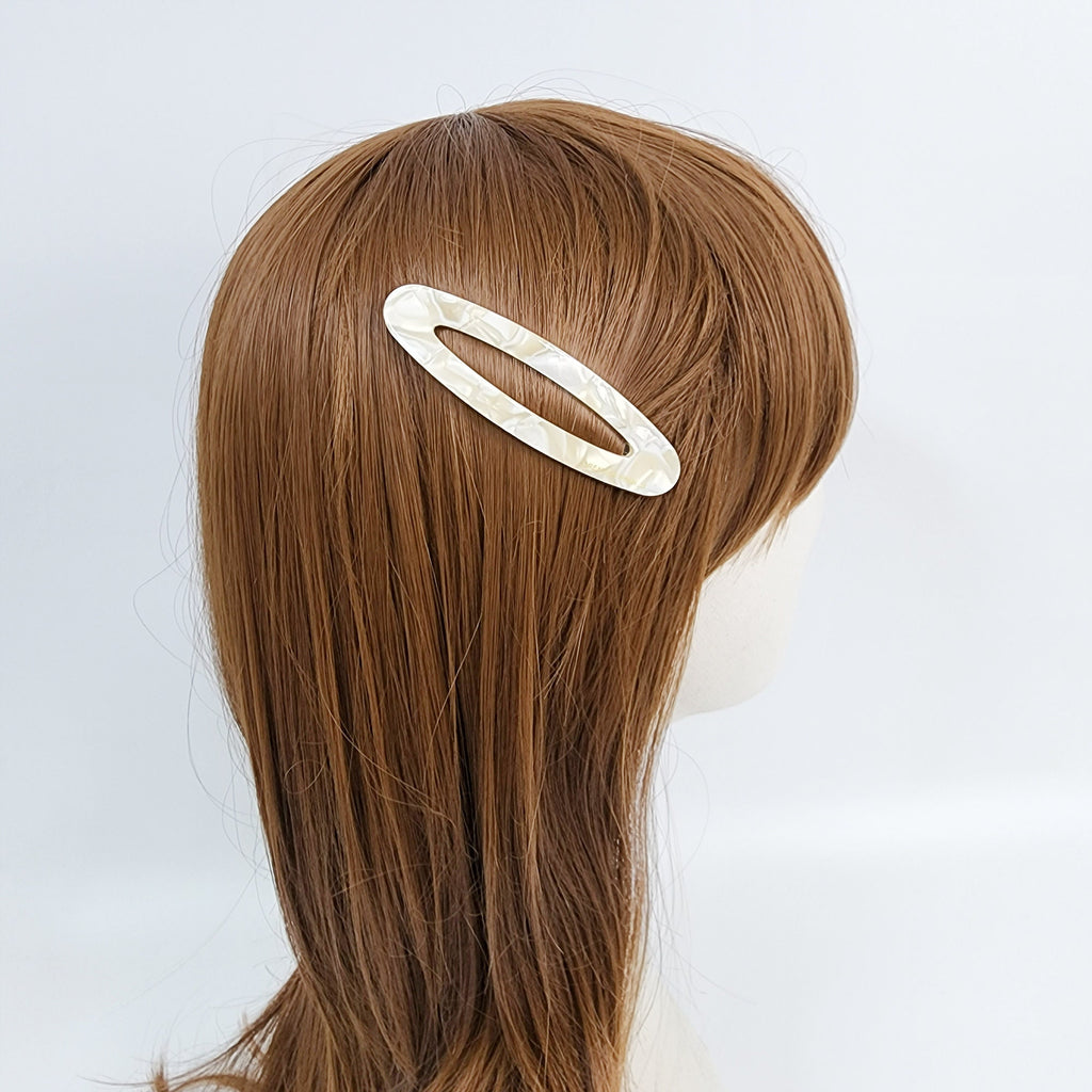 Tortoise Shell Aurora Long Oval Snap Clip (3.3 Inch) / French Hairgrip Barrette / French Hair Pin / Tic Tac Hair Clip Pin