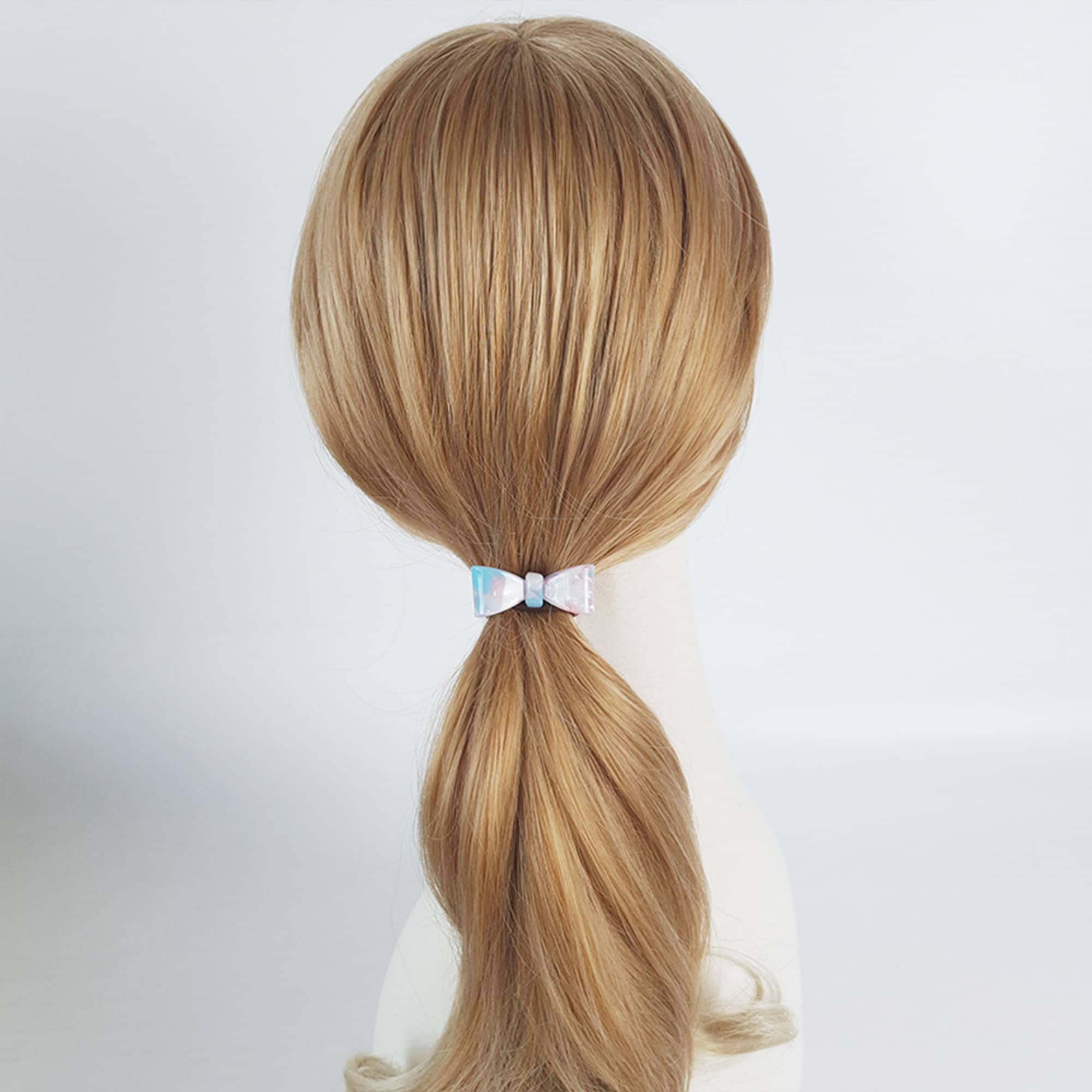 Tortoise Shell Art Mini Ribbon Hair Tie / Cute Point Ponytail Holder / Hair Accessory for Woman / French Hair Pin / Hair Scrunchy