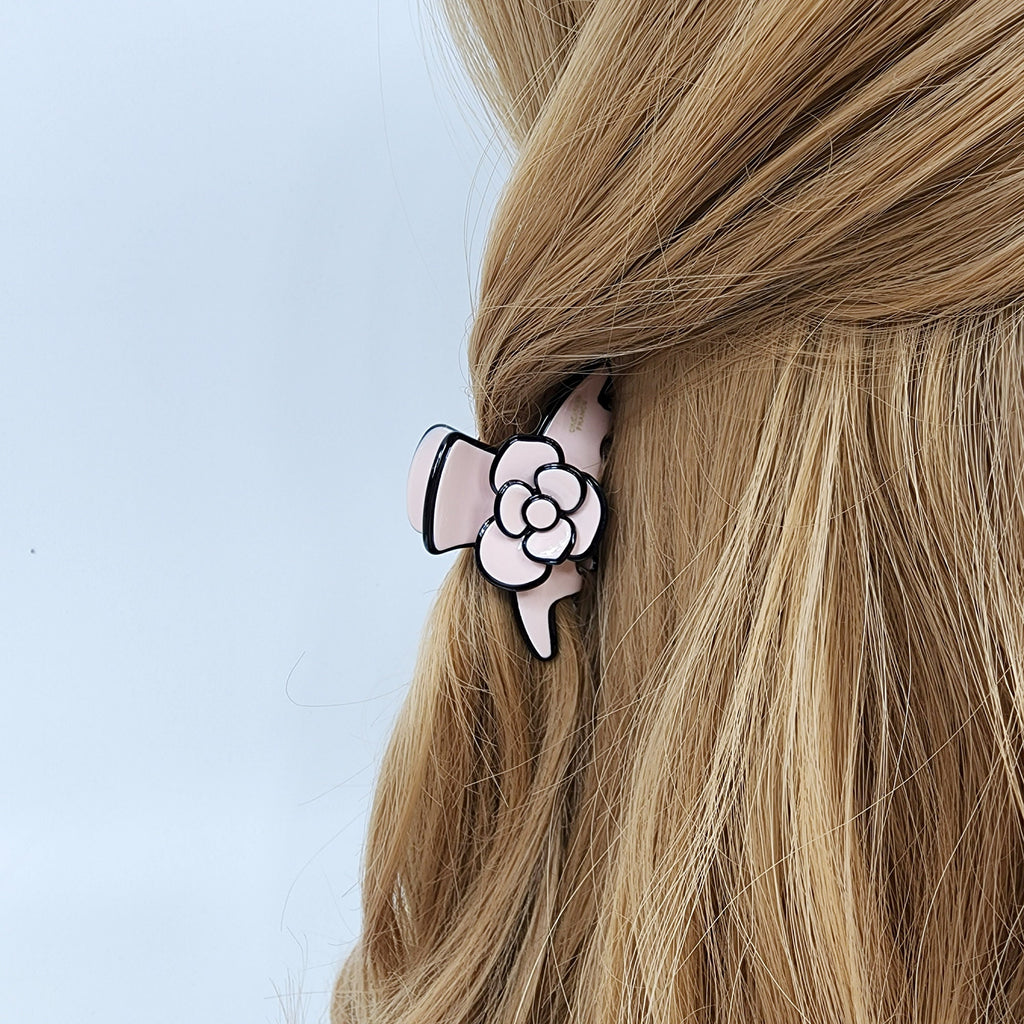 Pastel Color Lovely Camellia Flower Hair Clip (2.6 Inch) / Luxurious French Hair Pin / Hair Accessory for Woman