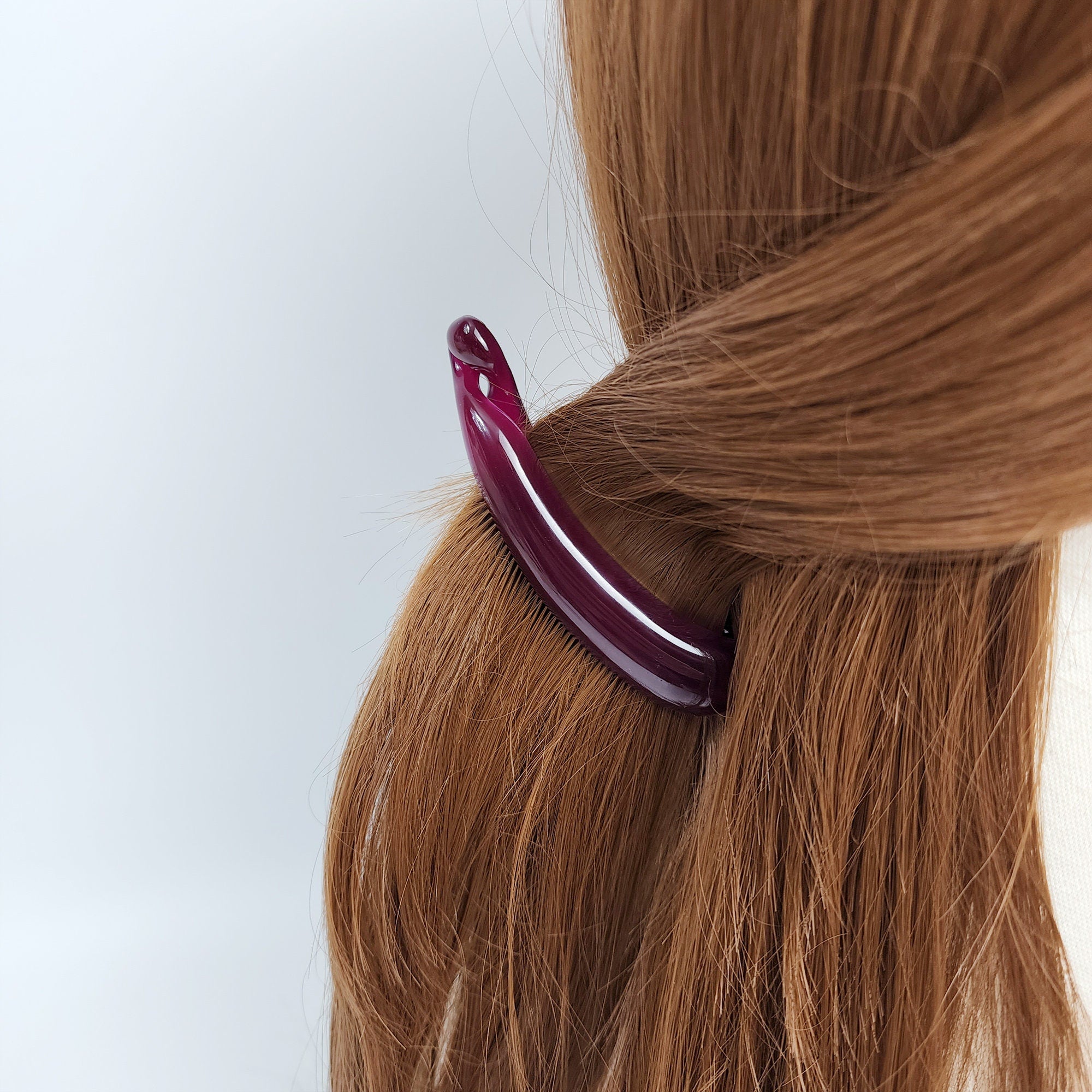 Pure Color Round Banana Clip (3.8 Inch) / Colorful Hair Comb Barrette / Clincher Comb Hair Accessory