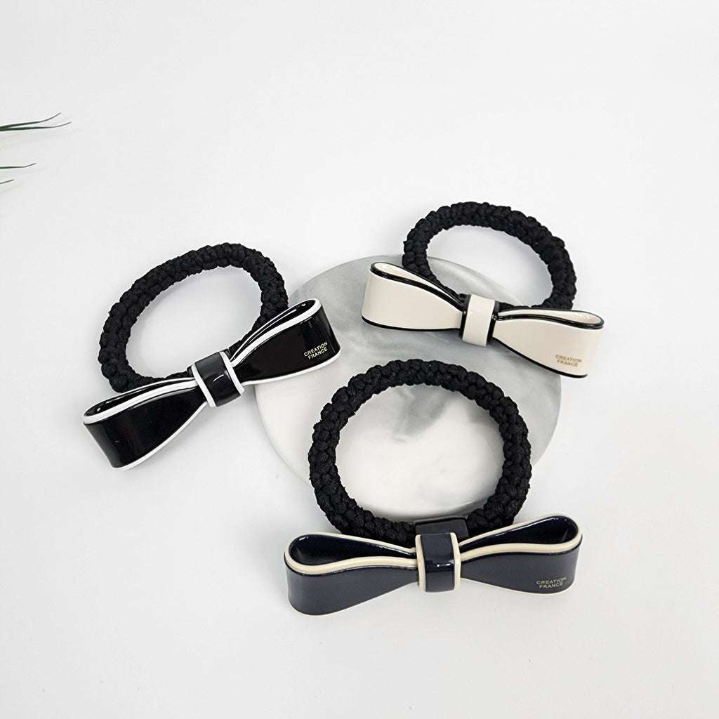Pastel Color Line Ribbon Bold Twist Hair Tie / Pure Color Simple Ponytail Holder / Hair Accessory for Woman / French Hair Pin