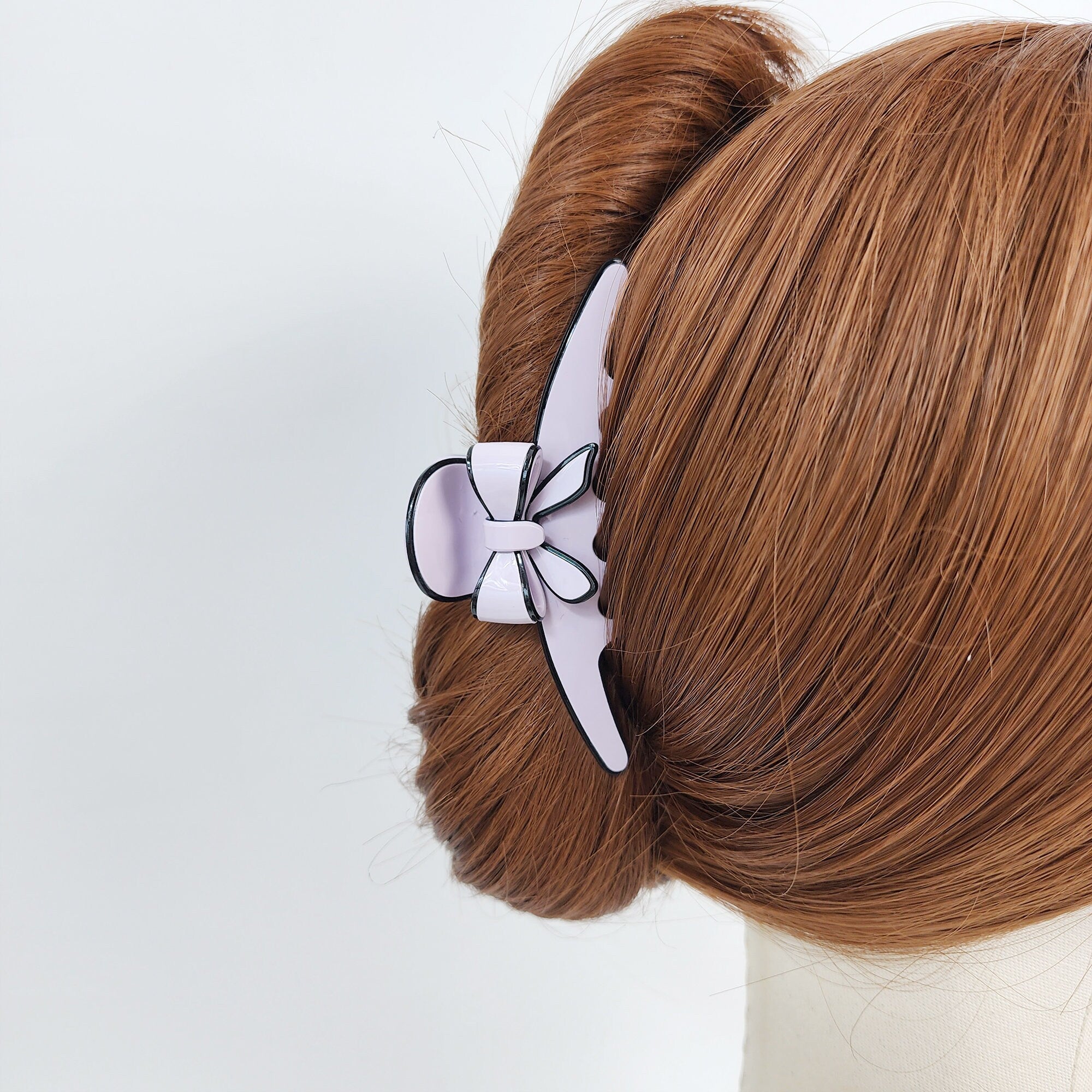 Pastel Color Ribbon Long Slim Hair Claw Clip (4.1 Inch) / Luxurious French Hair Pin / Hair Accessory for Woman