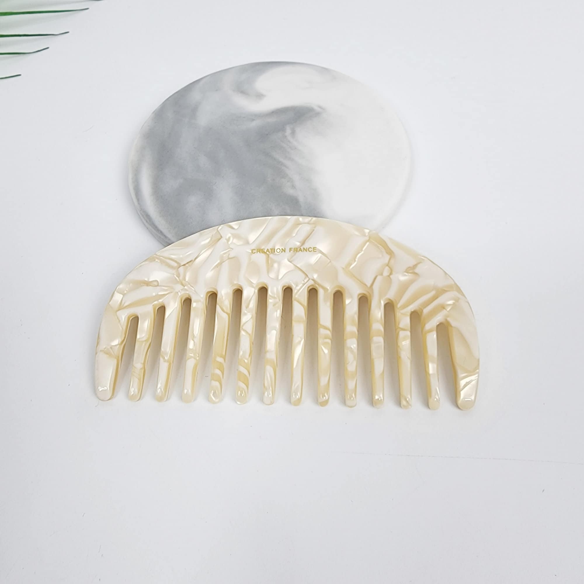 Tortoise Shell Half Moon Portable Hair Comb (4.0 Inch) / Curly Hair Comb Hair Brush / Hair Accessory for Woman