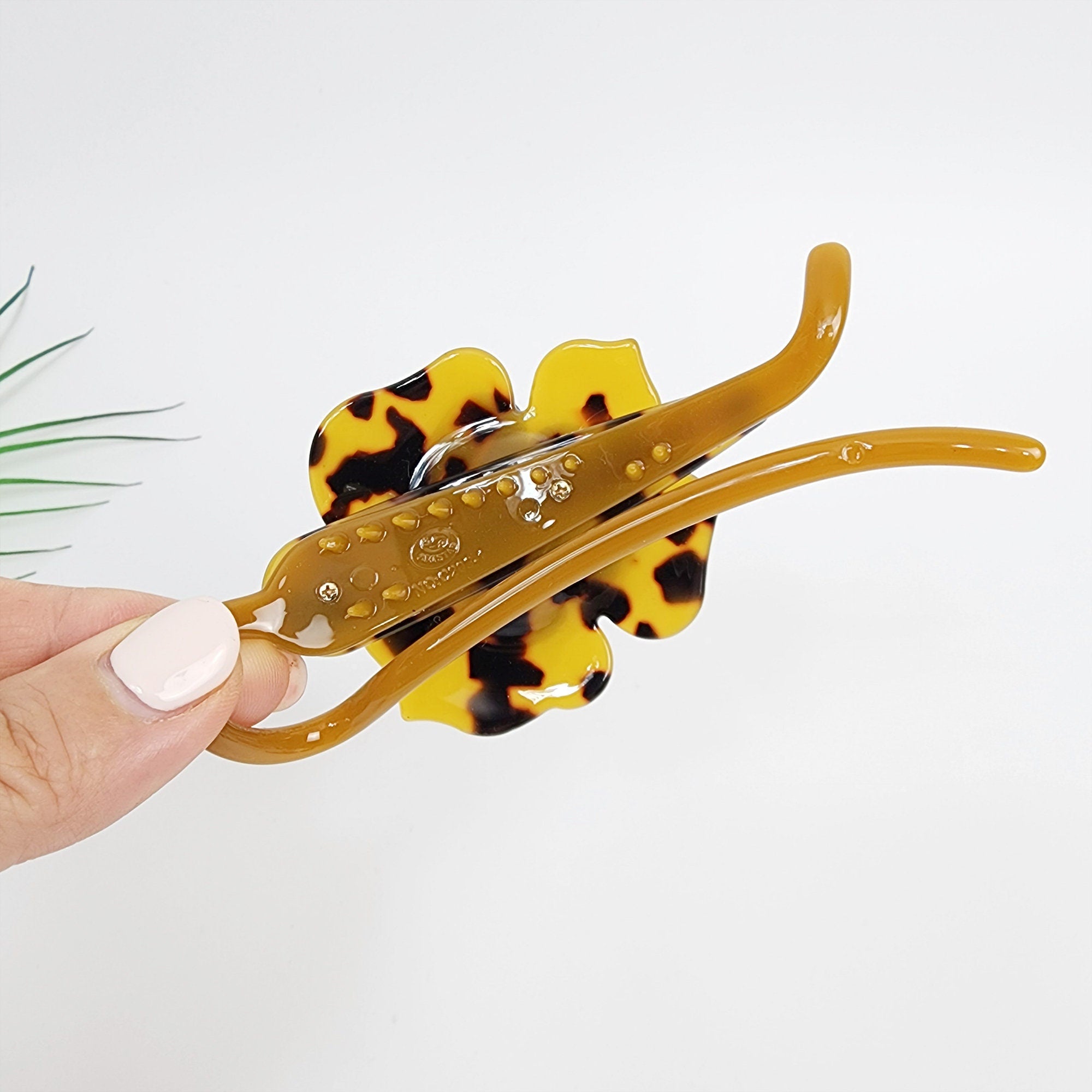 Volume Flower Banana Claw Clip / Tortoise Shell Hair Comb Barrette / French Hair Pin / Floral Hair Clips for Woman