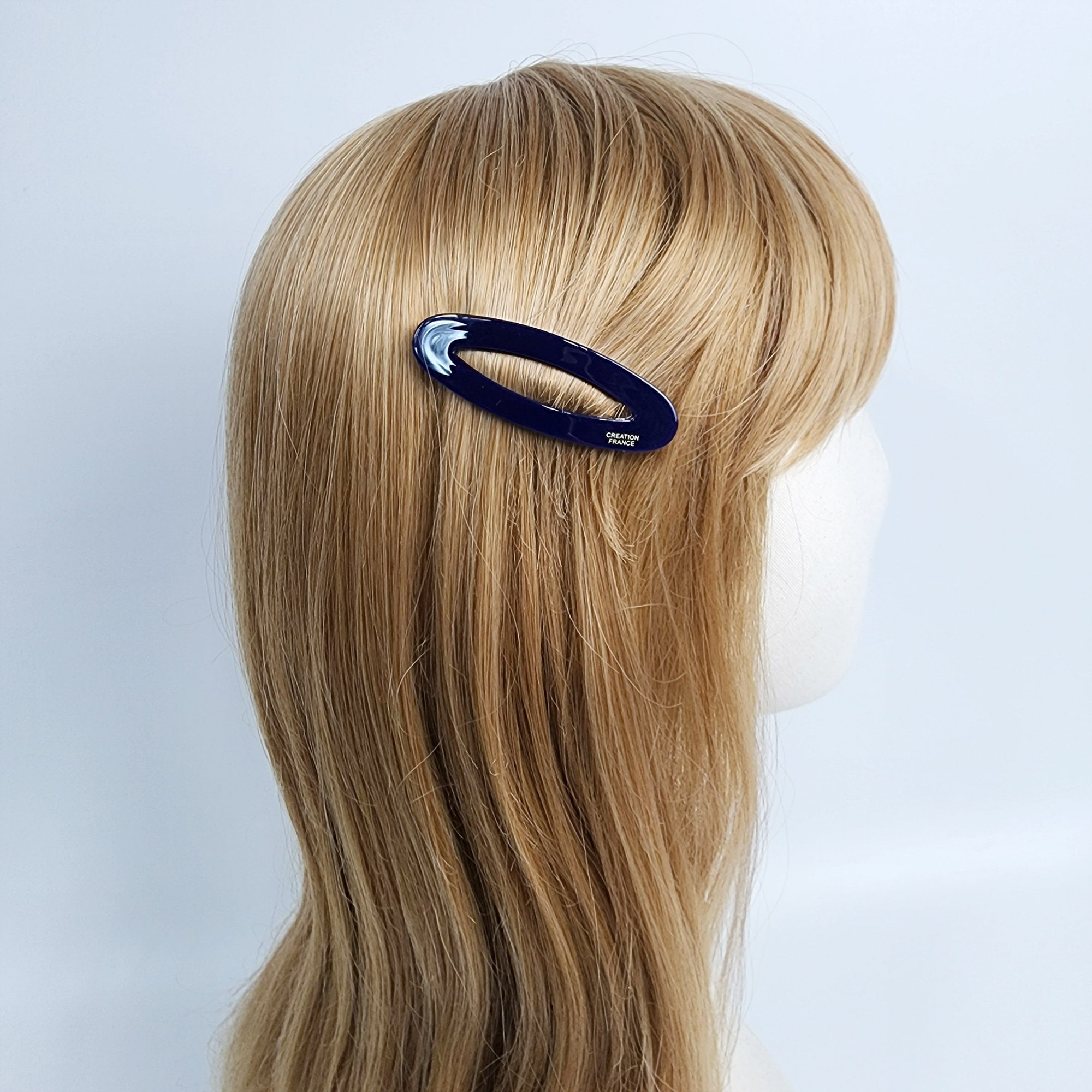 Leopard Marble Round Oval Snap Clip (2.6 Inch) / Cute Hairgrip Barrette / French Hair Pin / Tic Tac Hair Clip Pin