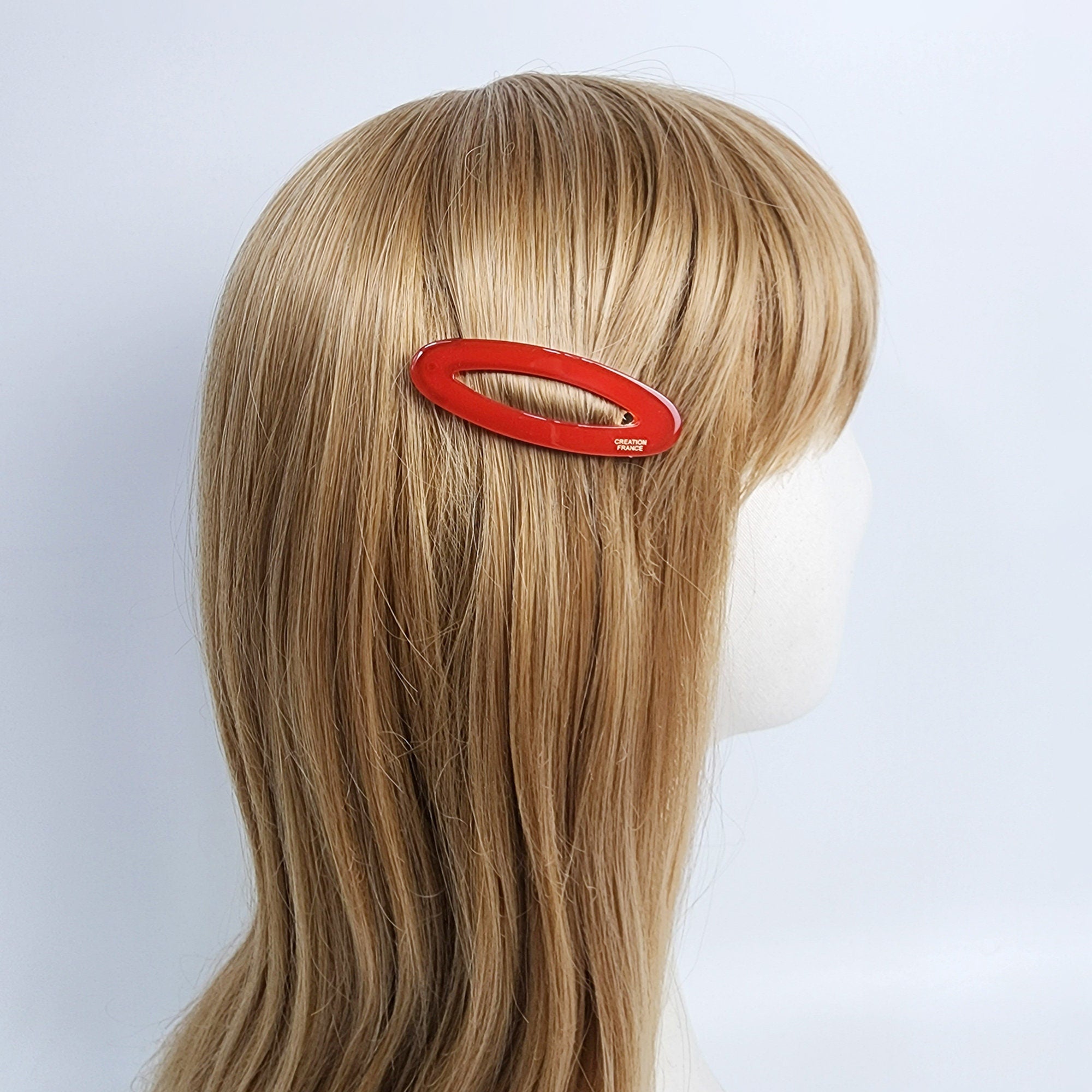 Leopard Marble Round Oval Snap Clip (2.6 Inch) / Cute Hairgrip Barrette / French Hair Pin / Tic Tac Hair Clip Pin