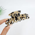 Leopard Eve Big Hair Claw Clip (4.0 Inch) / Tortoise Shell French Hair Pin / Hair Barrette for Woman