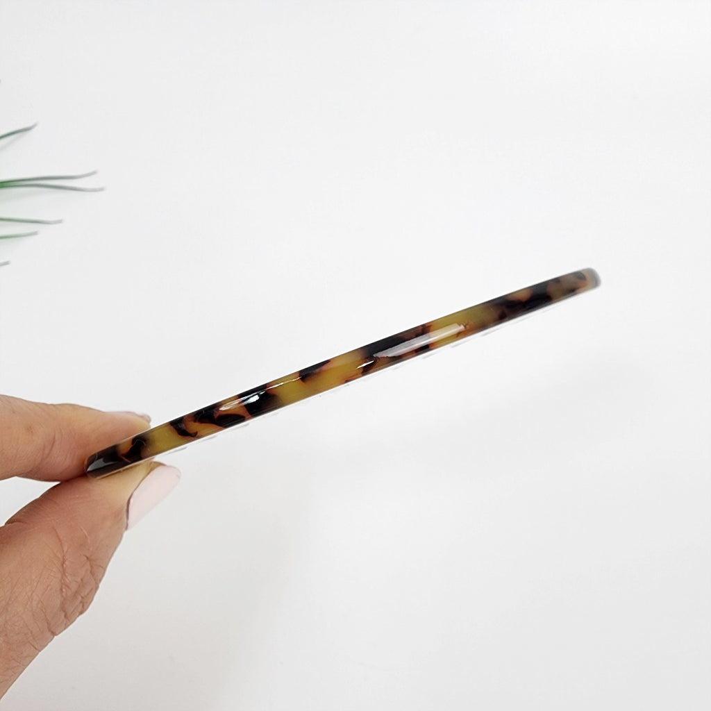 Tortoise Shell Half Moon Portable Hair Comb (4.0 Inch) / Curly Hair Comb Hair Brush / Hair Accessory for Woman