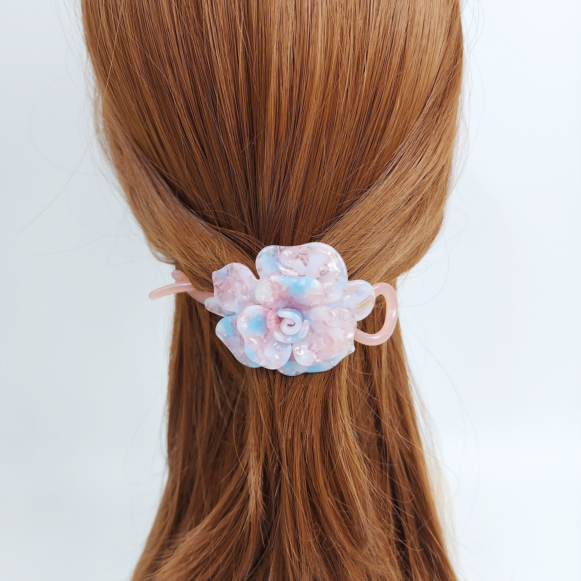 Volume Flower Banana Claw Clip / Tortoise Shell Hair Comb Barrette / French Hair Pin / Floral Hair Clips for Woman