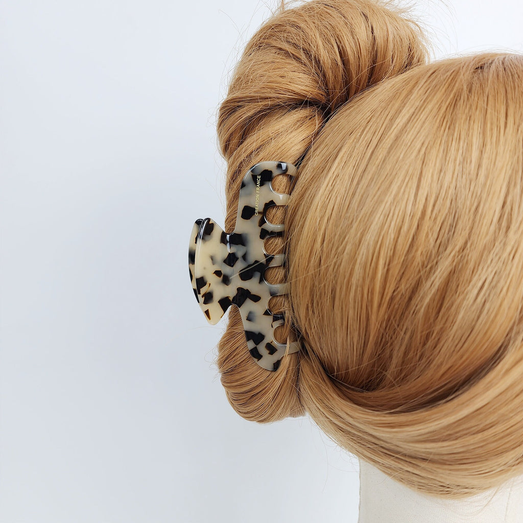 Leopard Eve Big Hair Claw Clip (4.0 Inch) / Tortoise Shell French Hair Pin / Hair Barrette for Woman