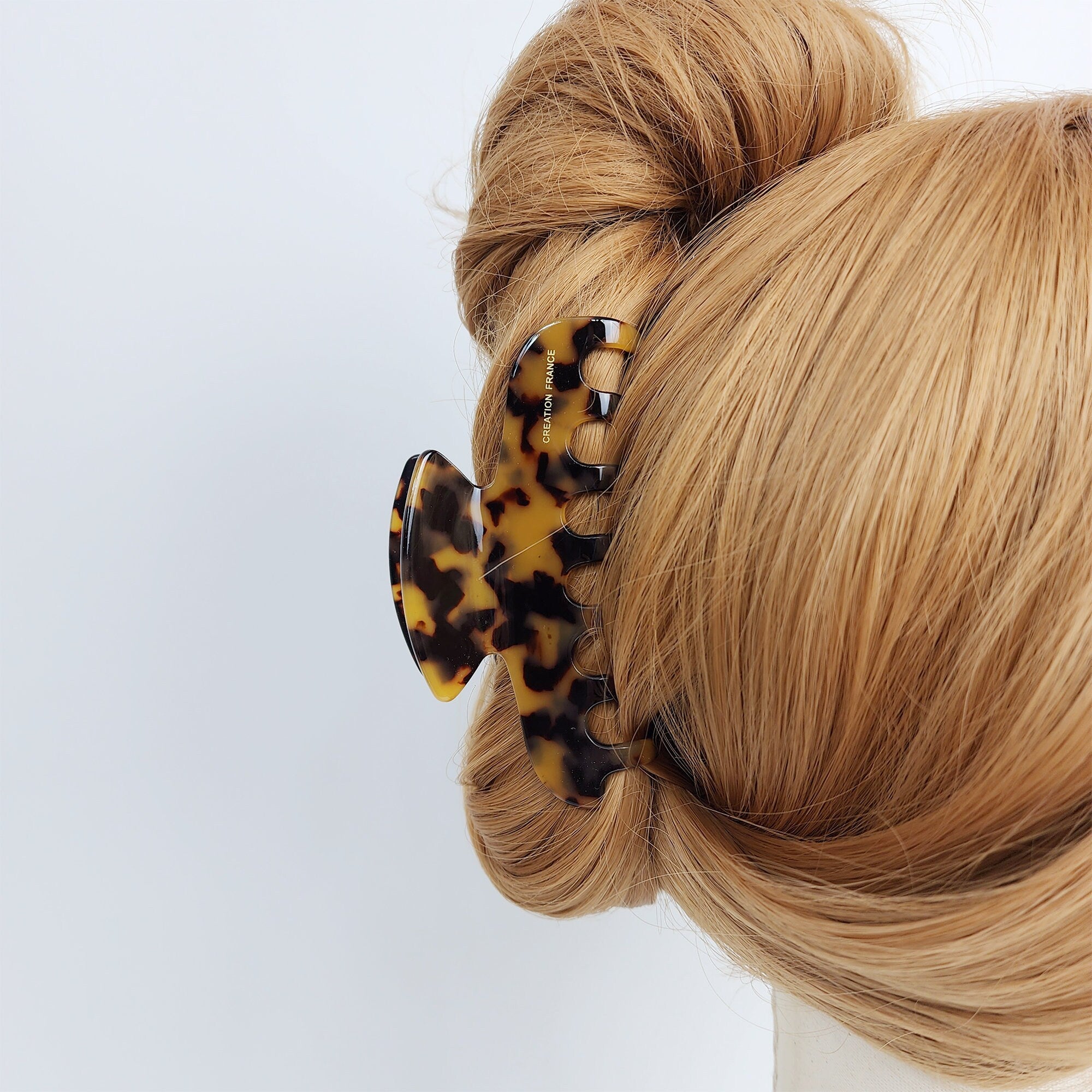 Leopard Eve Big Hair Claw Clip (4.0 Inch) / Tortoise Shell French Hair Pin / Hair Barrette for Woman