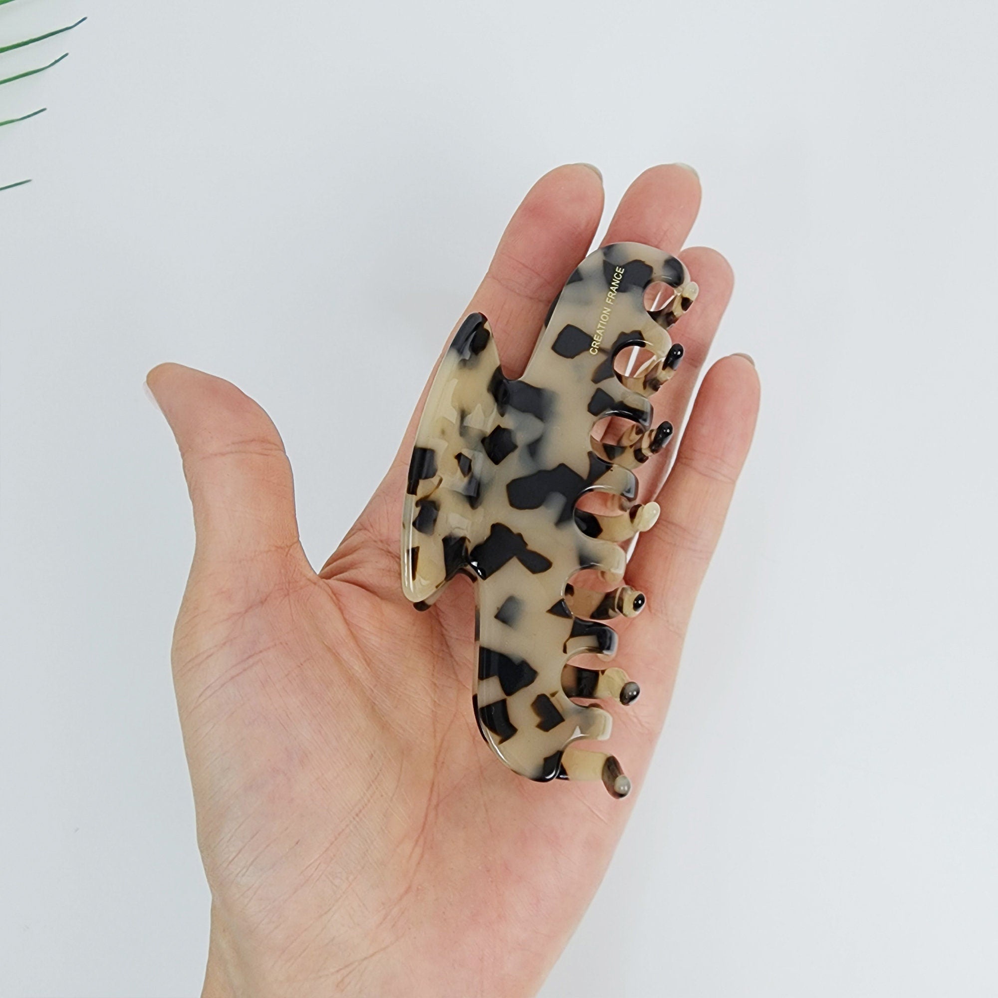 Leopard Eve Big Hair Claw Clip (4.0 Inch) / Tortoise Shell French Hair Pin / Hair Barrette for Woman