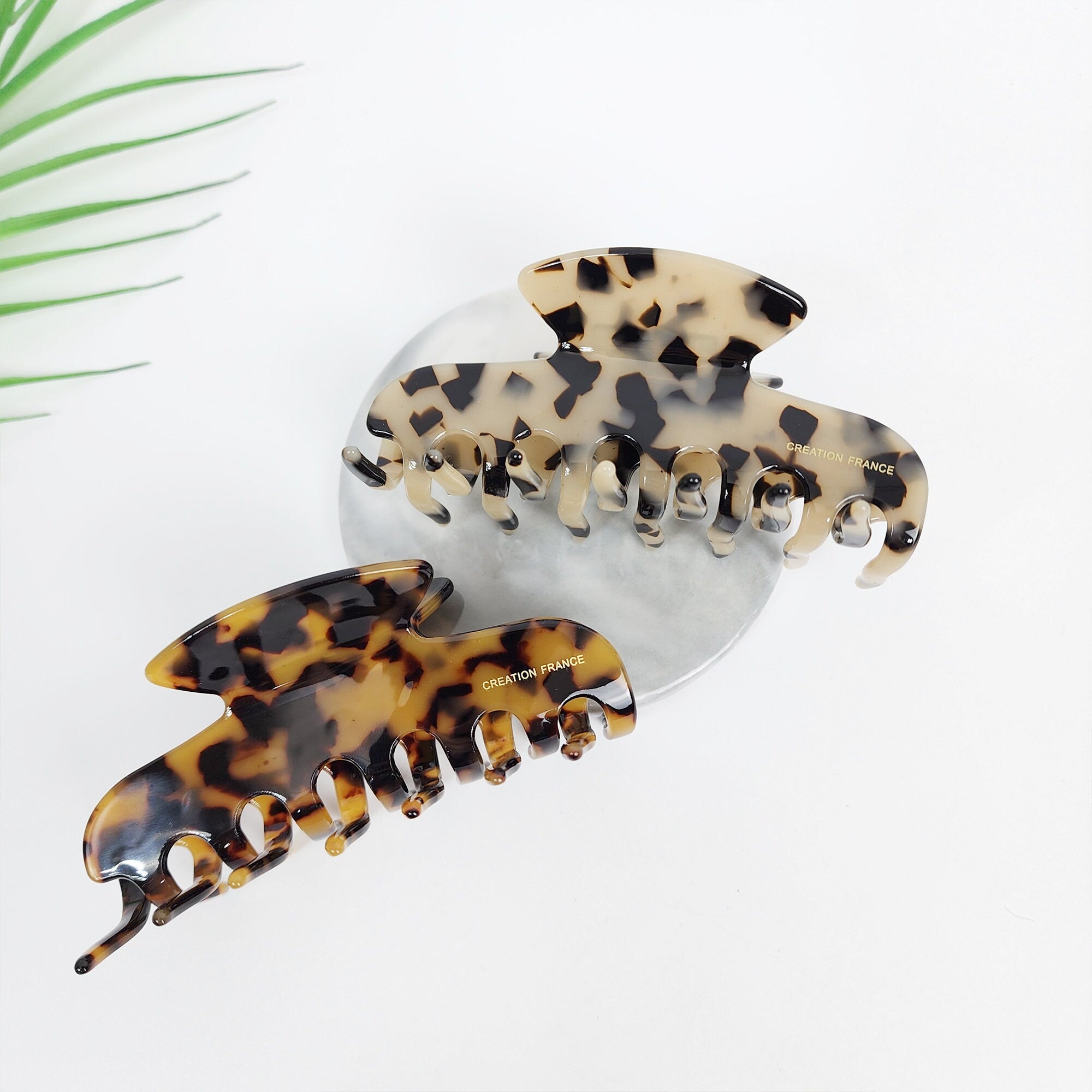 Leopard Eve Big Hair Claw Clip (4.0 Inch) / Tortoise Shell French Hair Pin / Hair Barrette for Woman