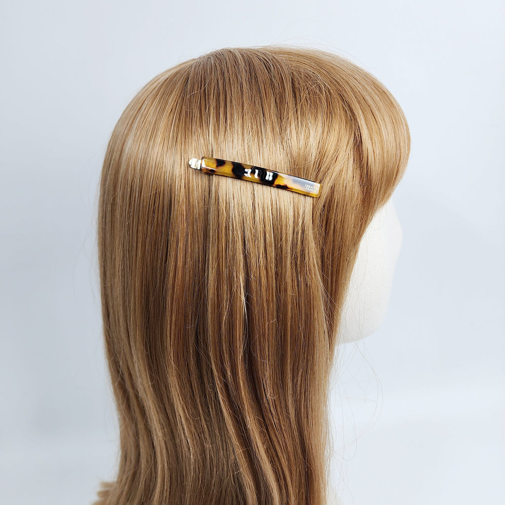 Leopard Pure Color Bobby Pin (2.4 Inch) / Simple Tortoise Shell French Hair Pin / Hair Accessory for Woman / Snap Clip for Girls