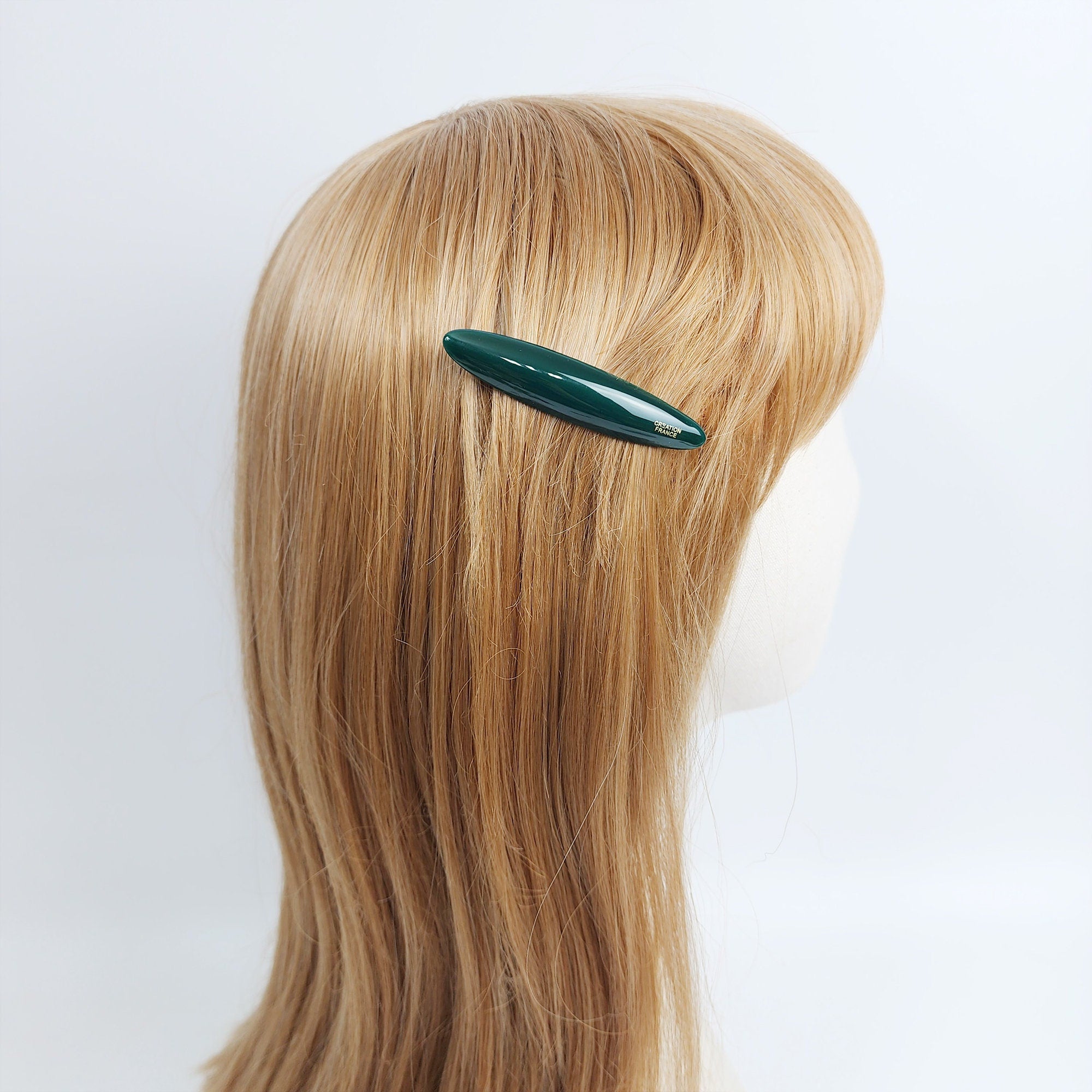 Pure Color Oval Hair Barrette (2.8 Inch) / Luxurious Tortoise Shell French Hair Pin / Automatic Hair Clip