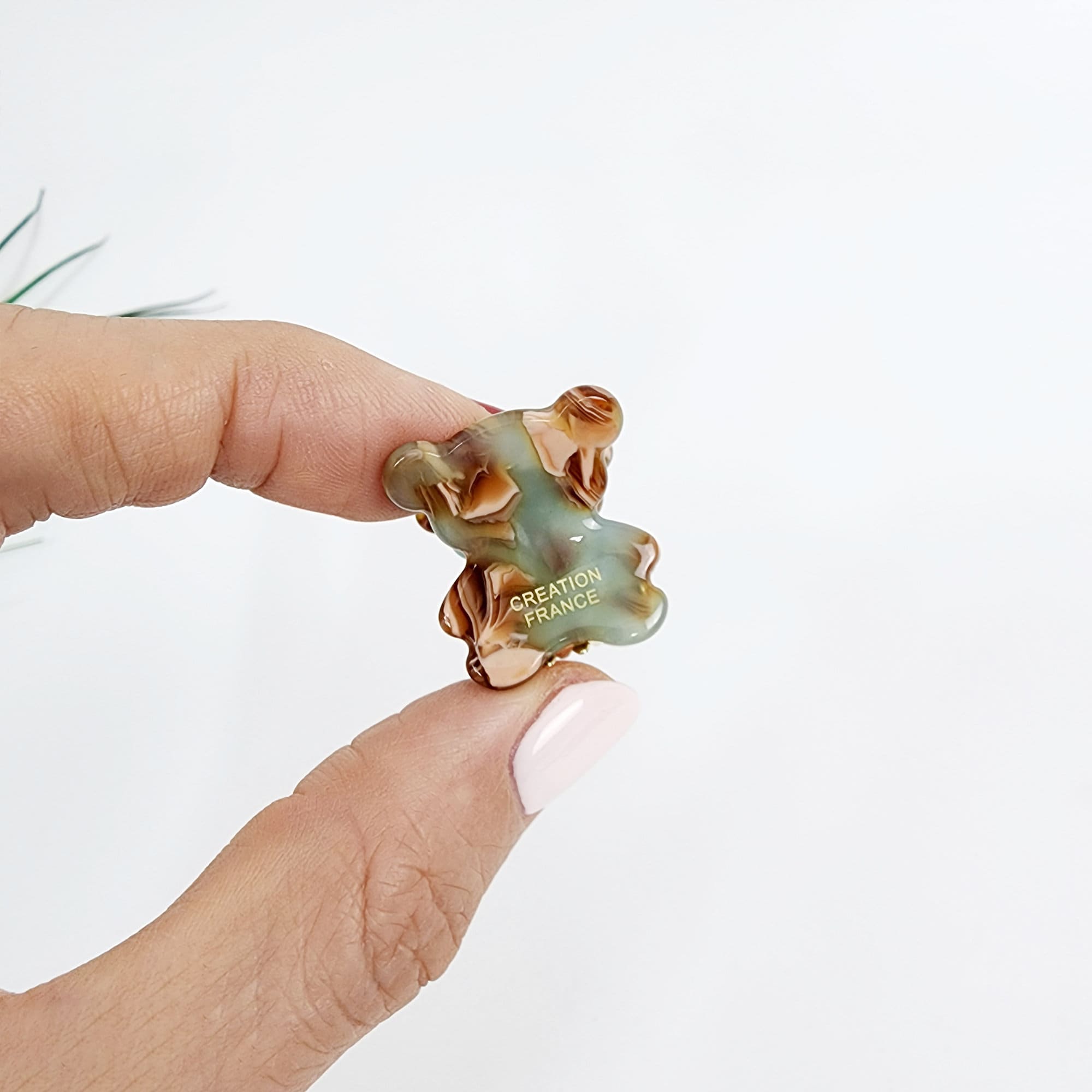 Teddy Bear Small Hair Claw Clip / Tortoise Shell French Hair Pin / Mini Hair Clips